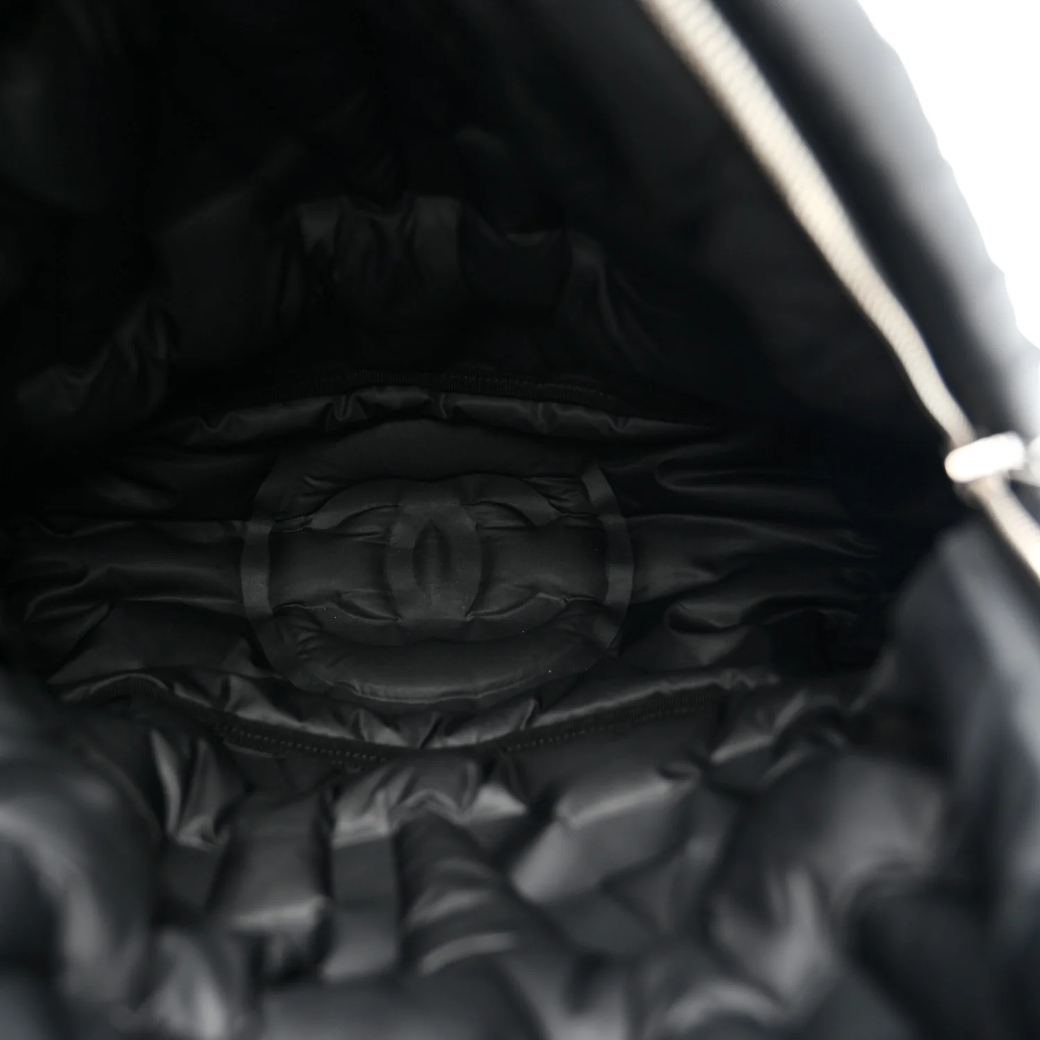Nylon Embossed Small Doudoune Backpack Grey