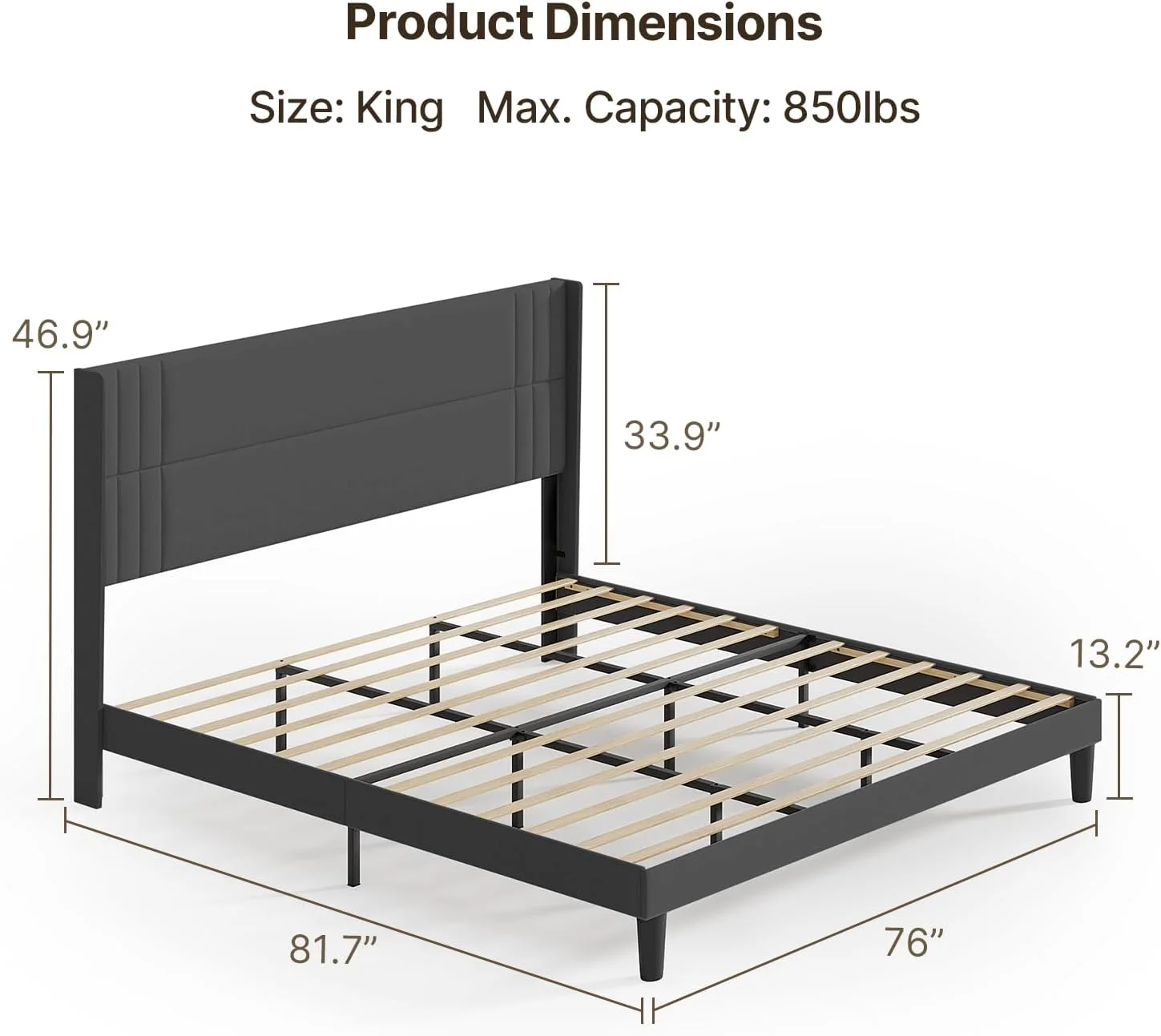 King Bedroom Furniture Set Includes One King Bed Frame, Two Nightstands and 2 Dressers for Modern Home Decor - Image 6