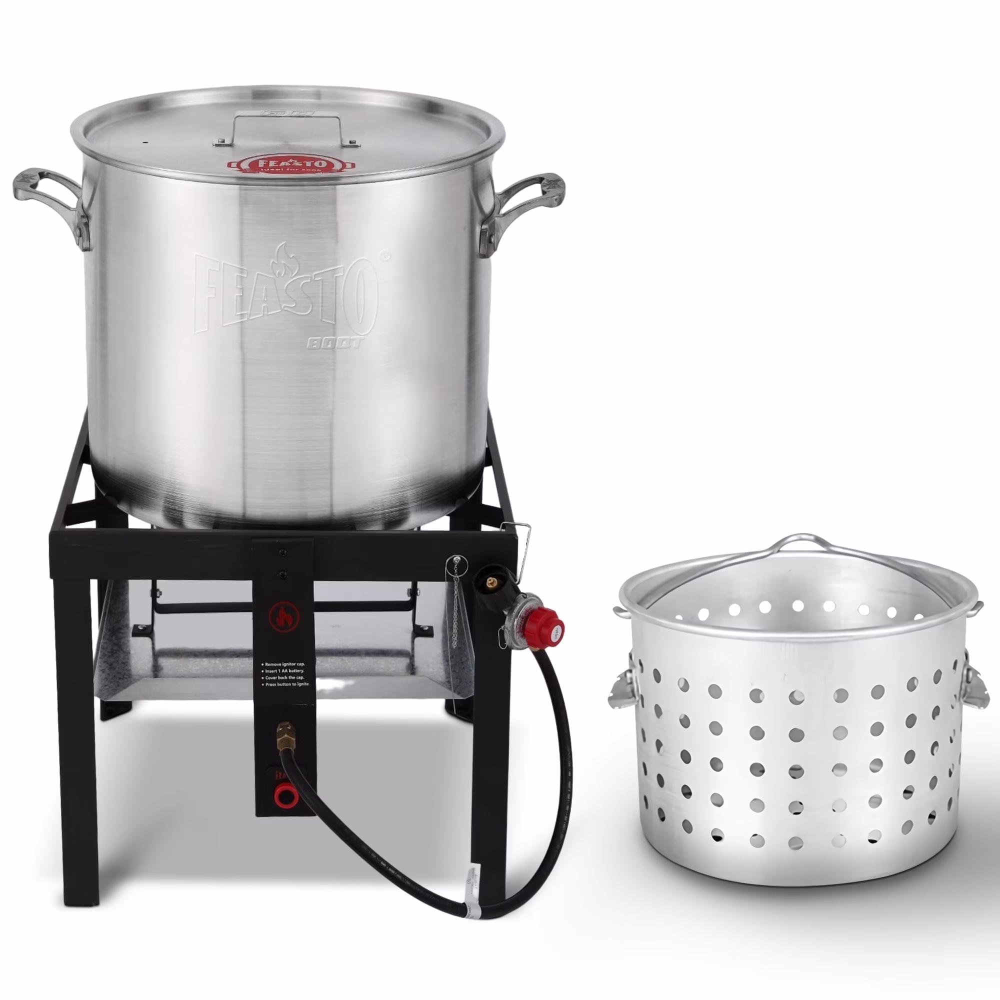 80 quart Seafood Boil Pot Kit with Electronic Ignitor(80 QT)