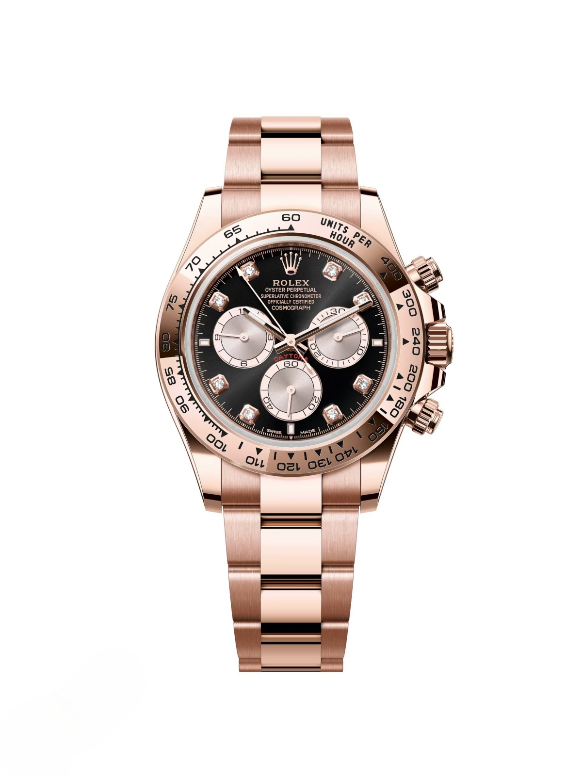 [Super Clone]RRolex Daytona Rose Gold / Black / Diamond-Set  m126505-0002