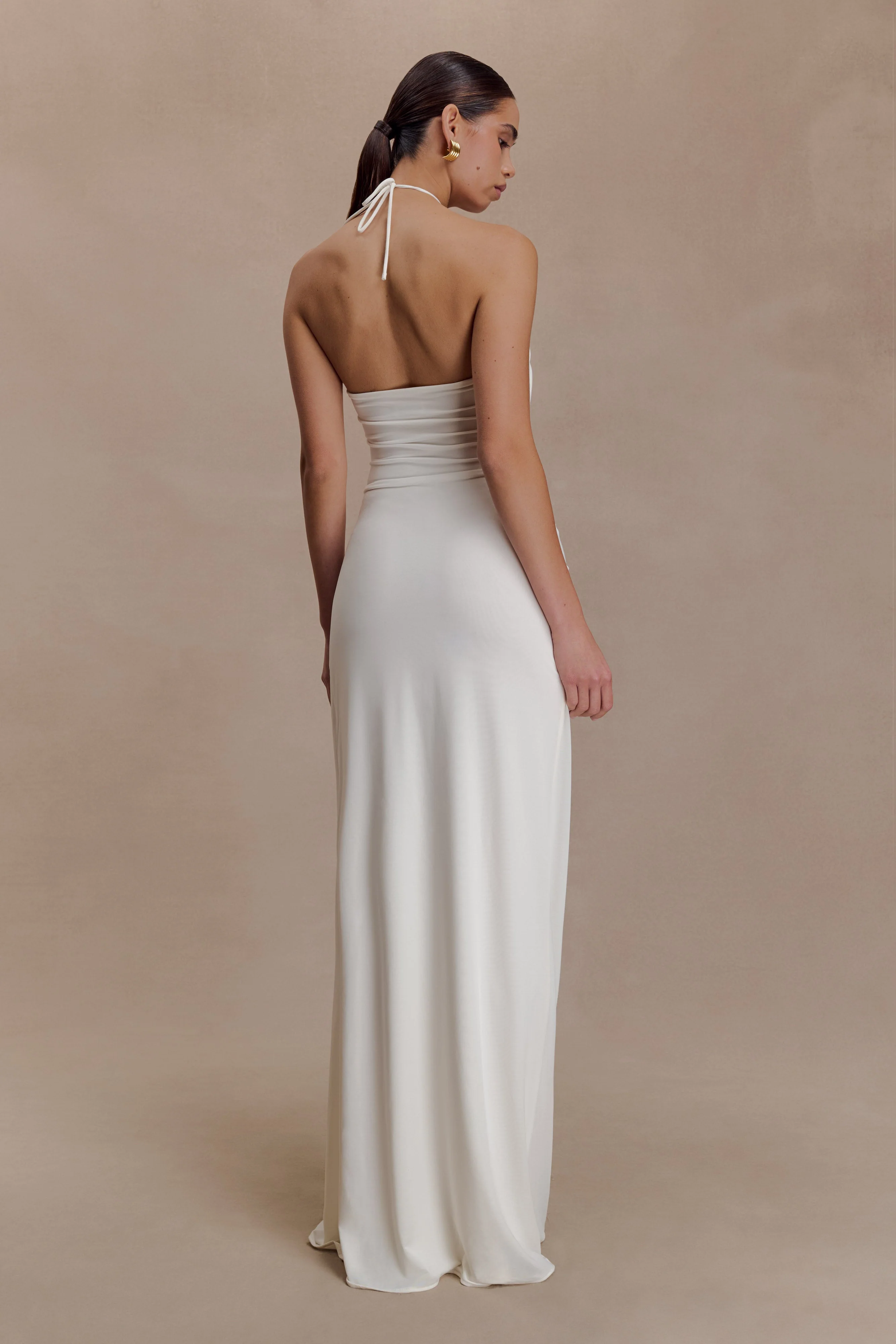 Quincy Halter Maxi Dress With Hardware - Ivory
