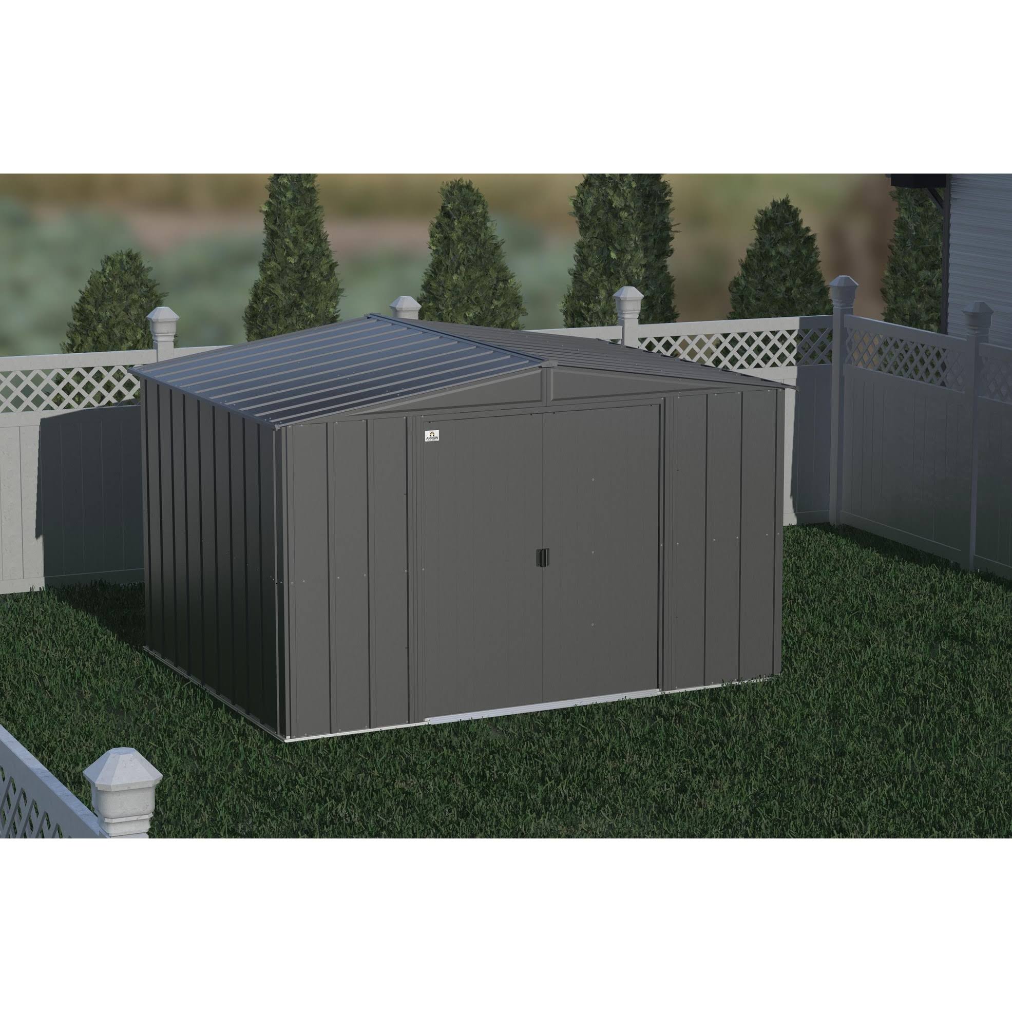 Arrow Classic Steel Storage Shed - 10' x 8' Charcoal