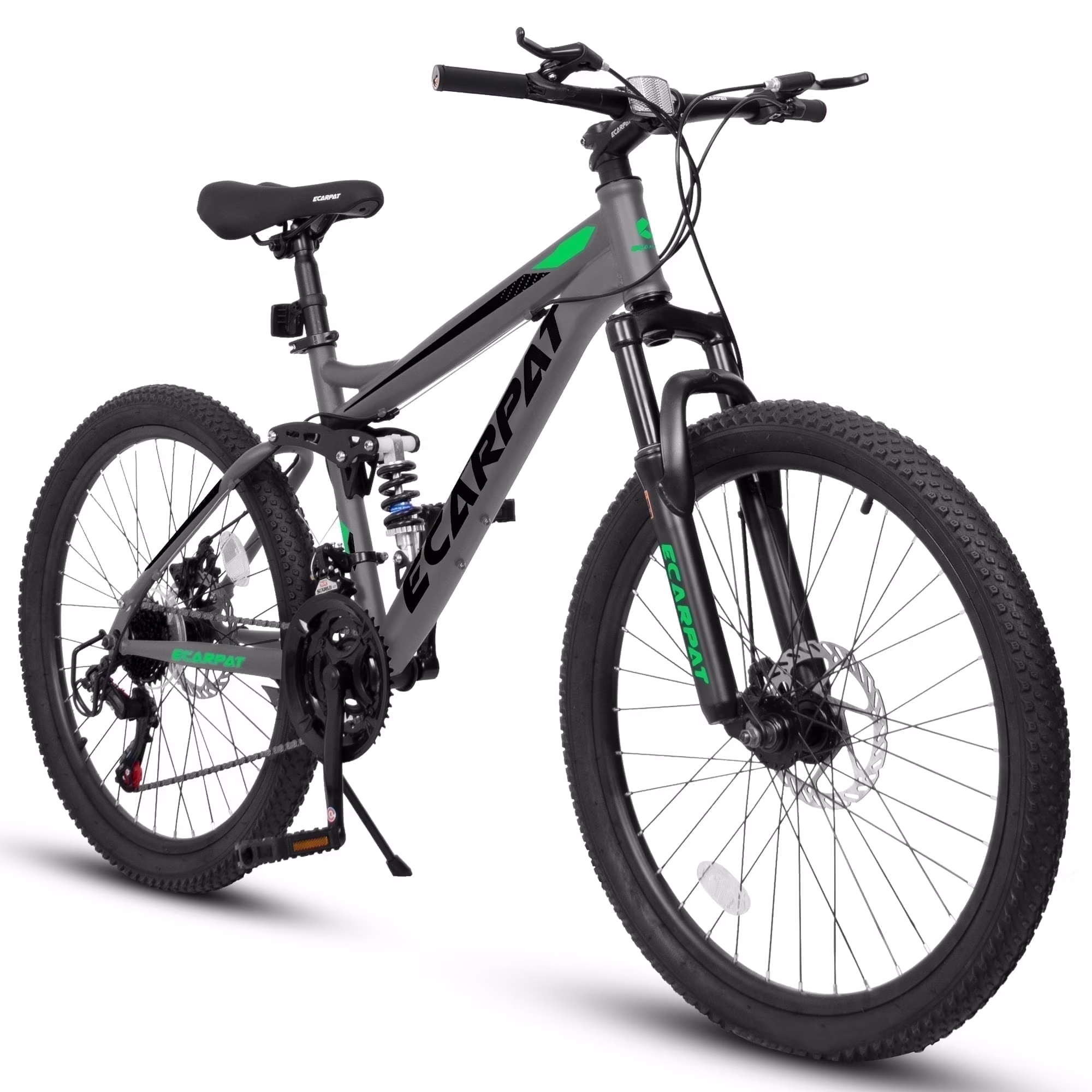 26 Inch Mountain Bike, 21-Speed Disc Brake, Front Fork Rear Shock Absorber Carbon Steel Frame Mountain Bike, Mens Womens Trail Commuter City Bicycles