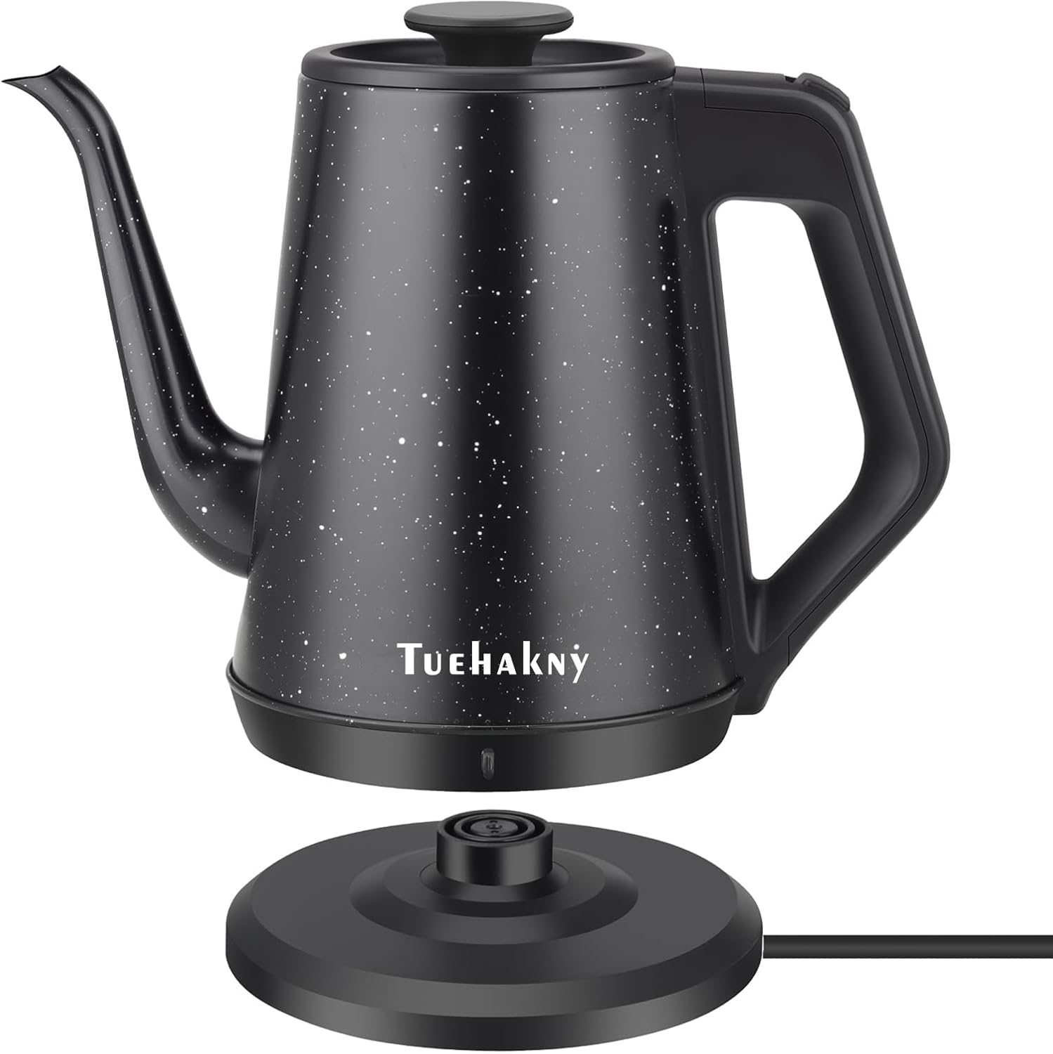 Gooseneck Electric Kettle 1L, 1000W Stainless Steel, Black