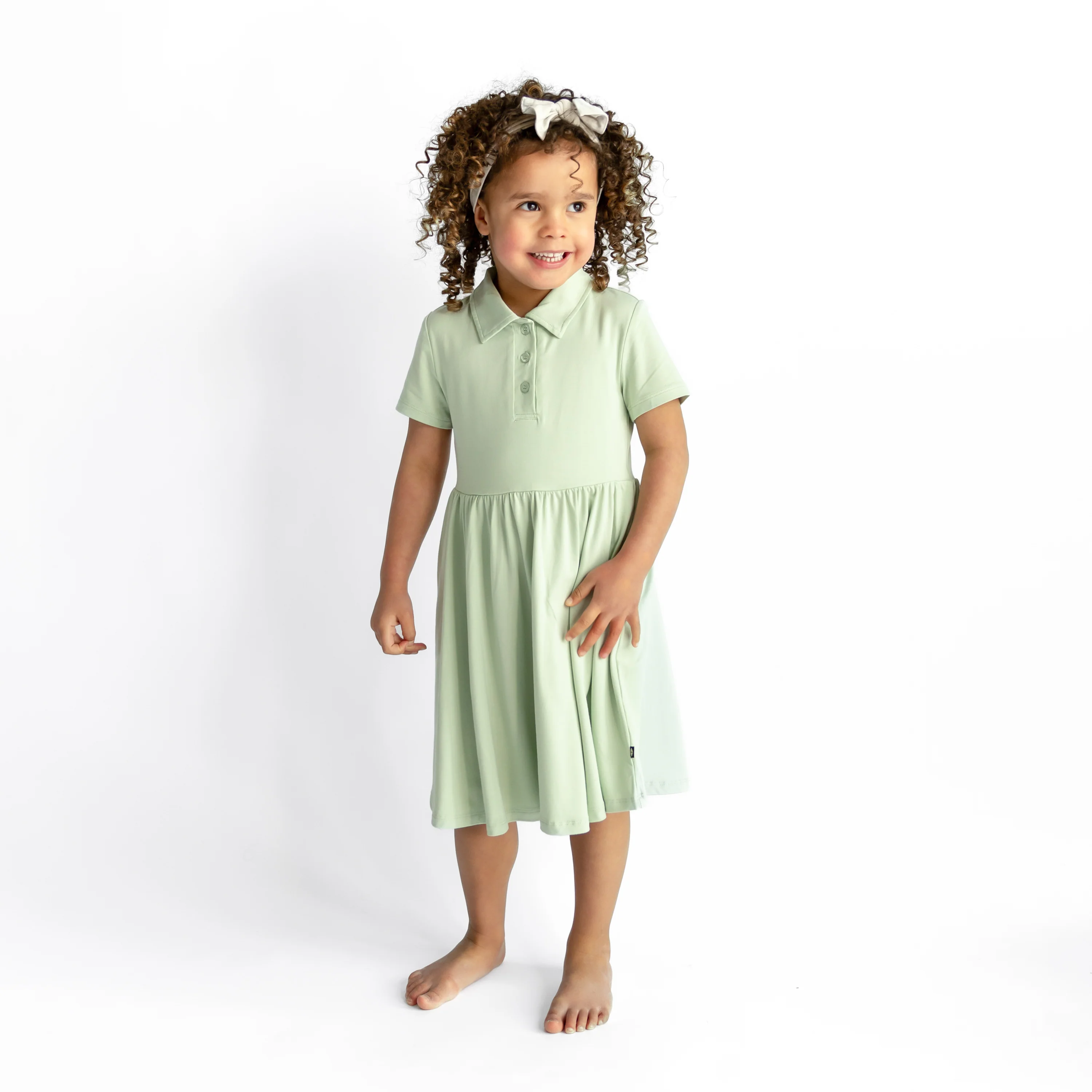 Polo Dress in Basil