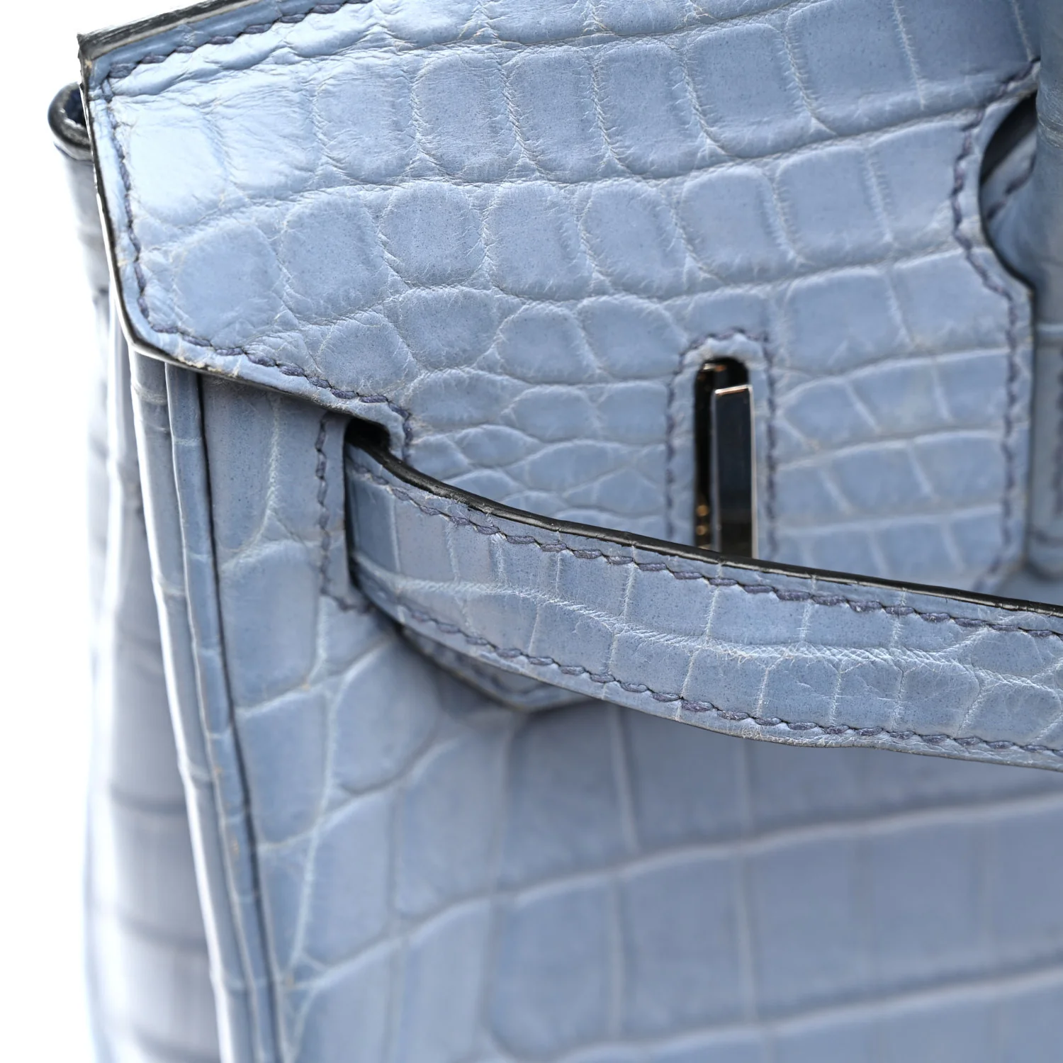 Matte Porosus Crocodile Birkin 30 Bleu Brighton