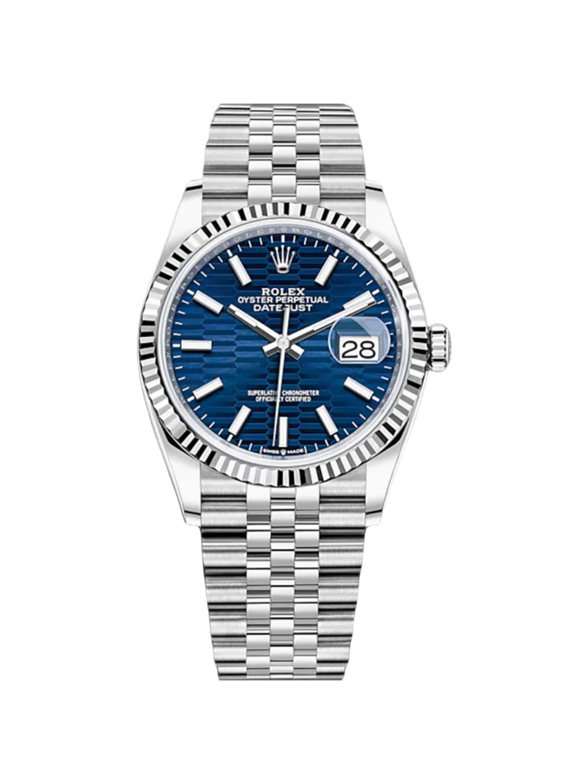 【Super Clone】RLX  Datejust 36mm 126234 Blue Fluted Motif Dial Jubilee Bracelet
