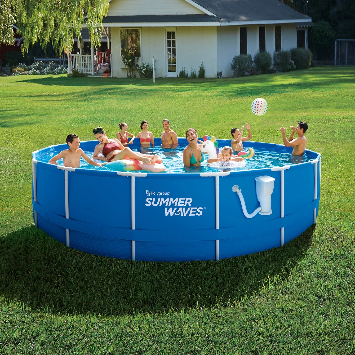 Open Box Active 10 Foot Metal Frame Above Ground Pool Set w/ Pump - Image 5
