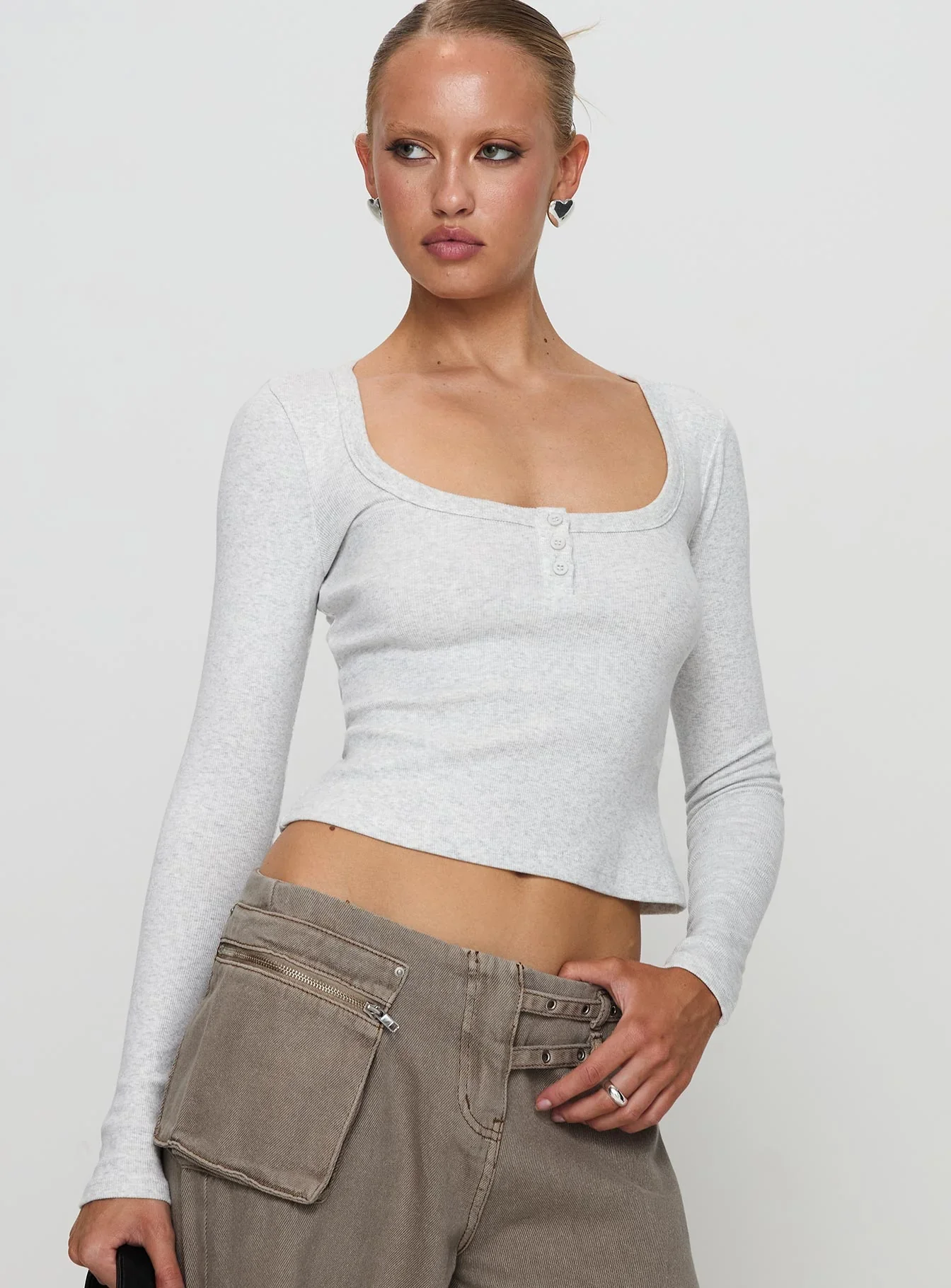 Daphine Long Sleeve Top Grey