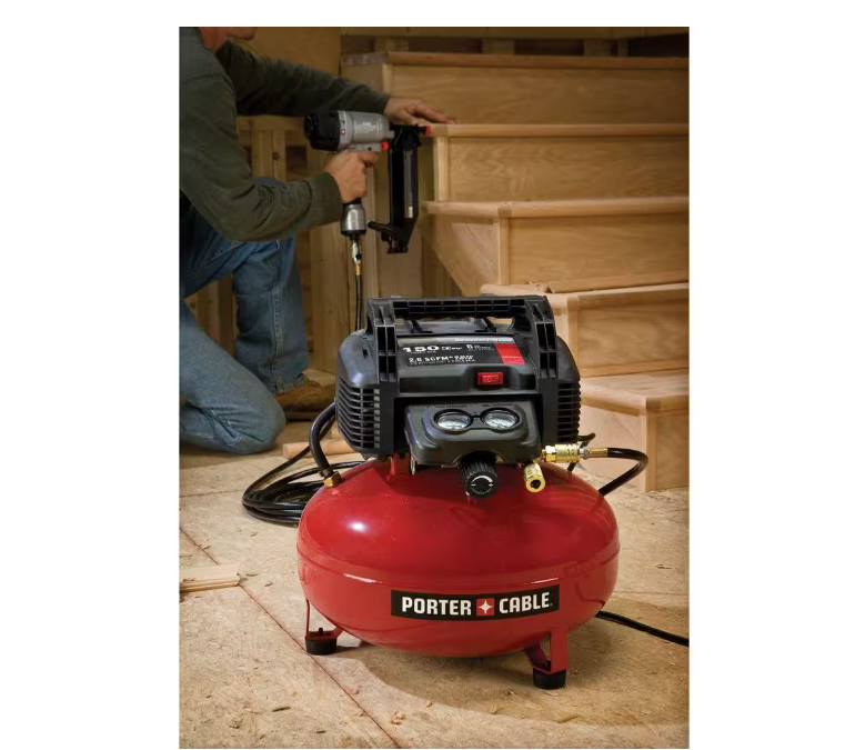 Compresseur d'air plat sans huile 150 PSI, 6 gallons