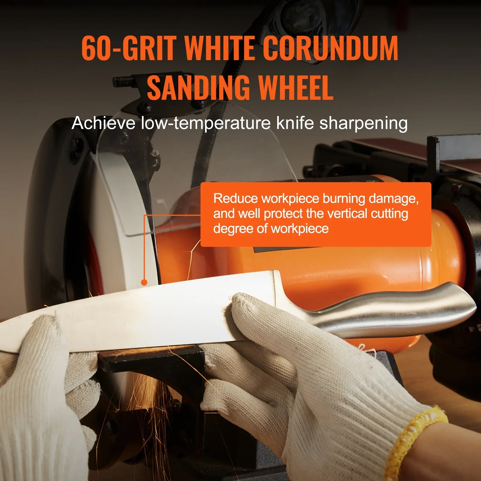KFFKFF 8 Bench Grinder & 2x28 Belt Sander Combination, Equipped with 2.5A Induction Motor for Metal Sharpening and Grinding