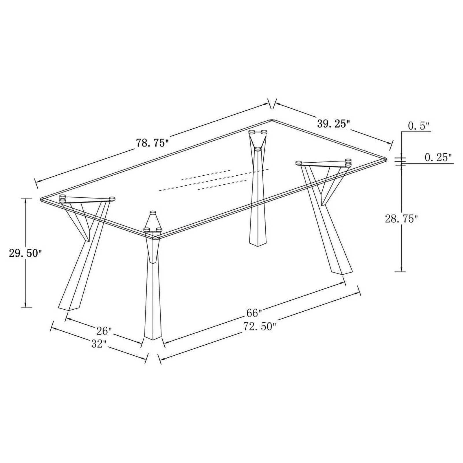 Rectangular Glass Top Dining Table Clear and Chrome Image 7