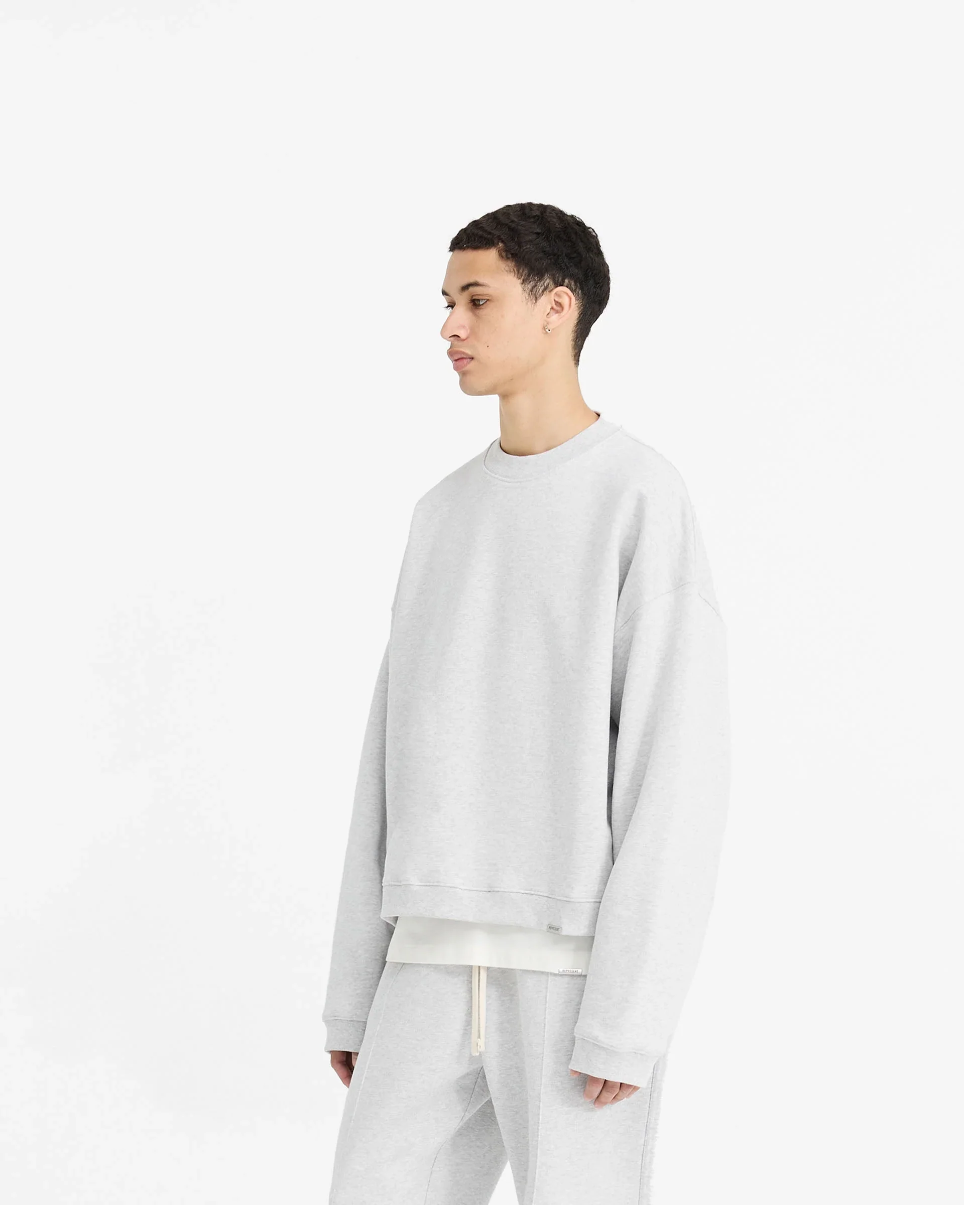 Initial Boxy Sweater - Ice Grey Marl