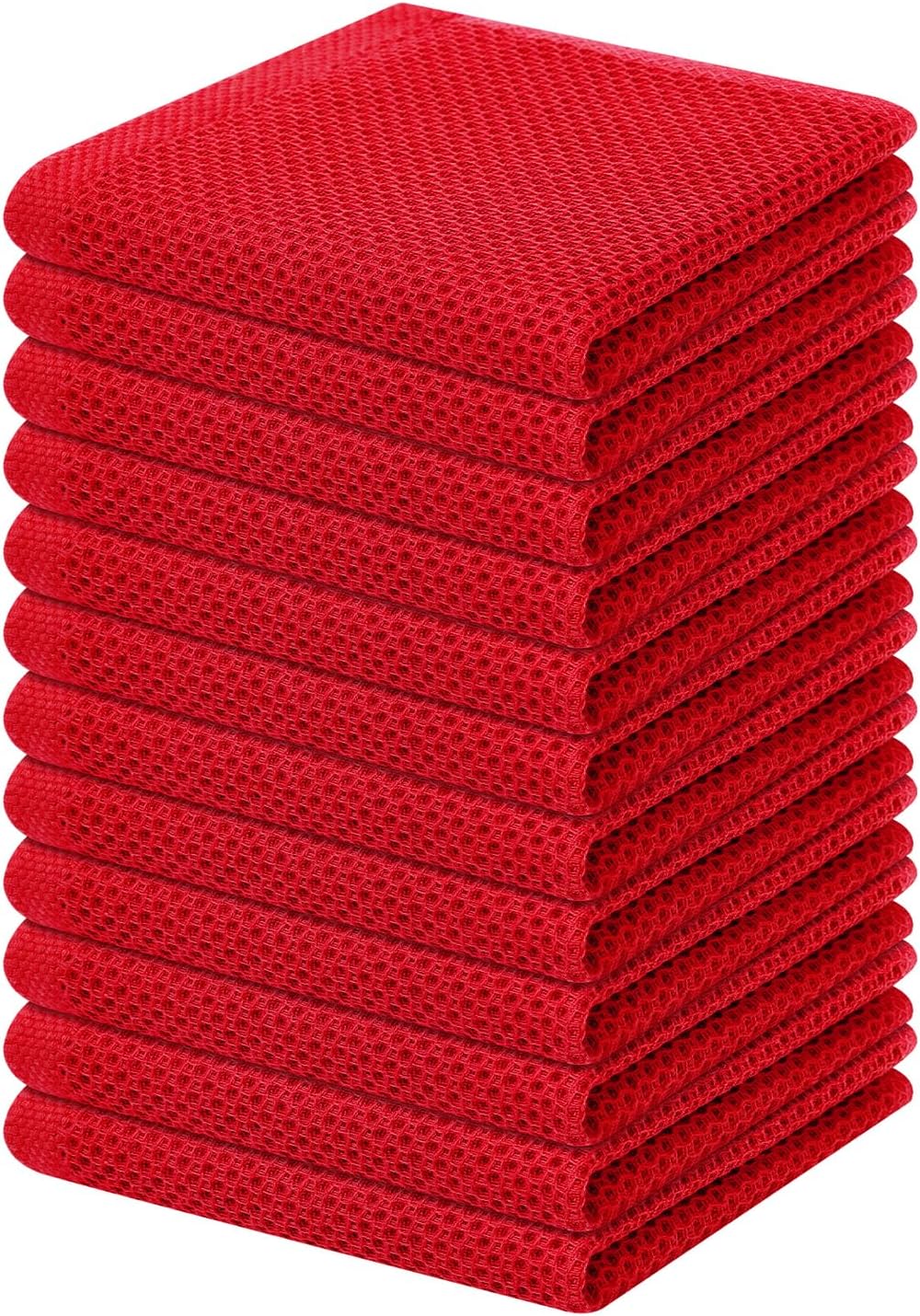 Homaxy 100% Cotton Waffle Weave Kitchen Dish Cloths 6-Pack, Dark Grey