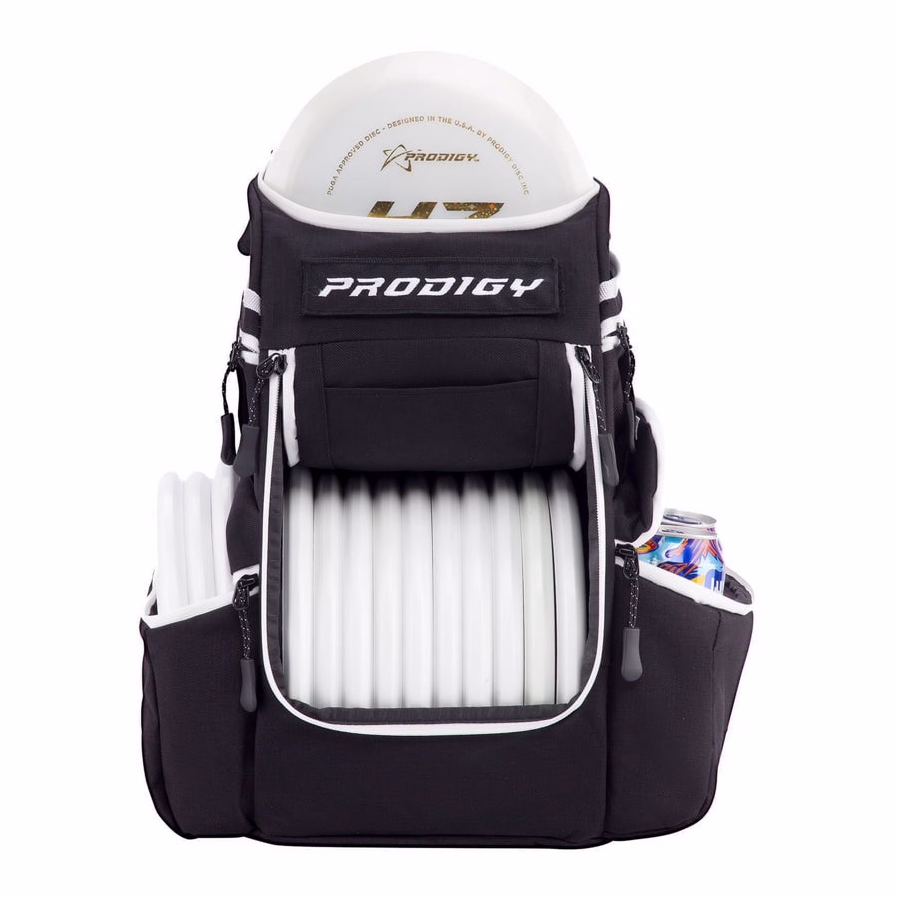 Apex Disc Backpack | Disc Golf Backpack | Store Up to 20+ Discs | Insulated Cooler Pocket | Disc Golf Bags with Umbrella Sleeve | Nylon Material (Black)(Black)
