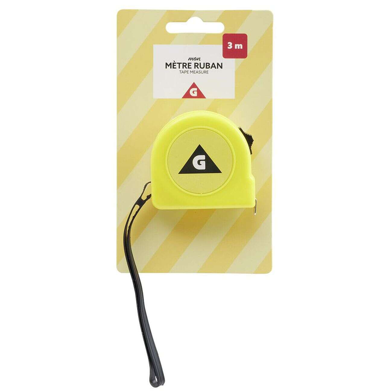 Mètre ruban jaune 3m
