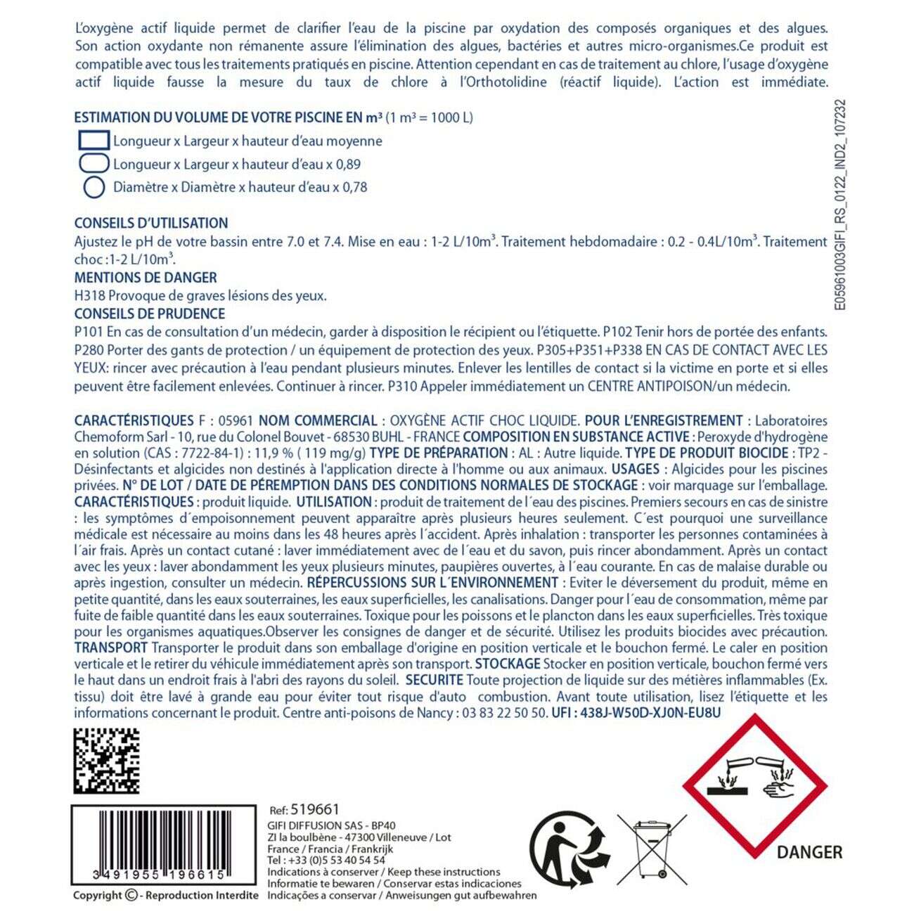 Liquide rattrapage eau verte 3L