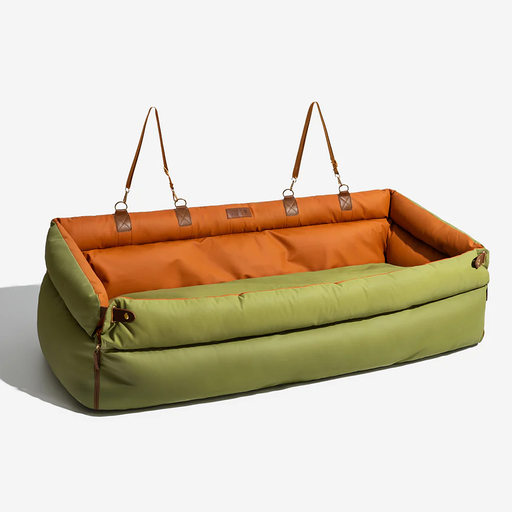 Large Deluxe Faux Leather Dog Car Seat Booster Bed - Roadtrip