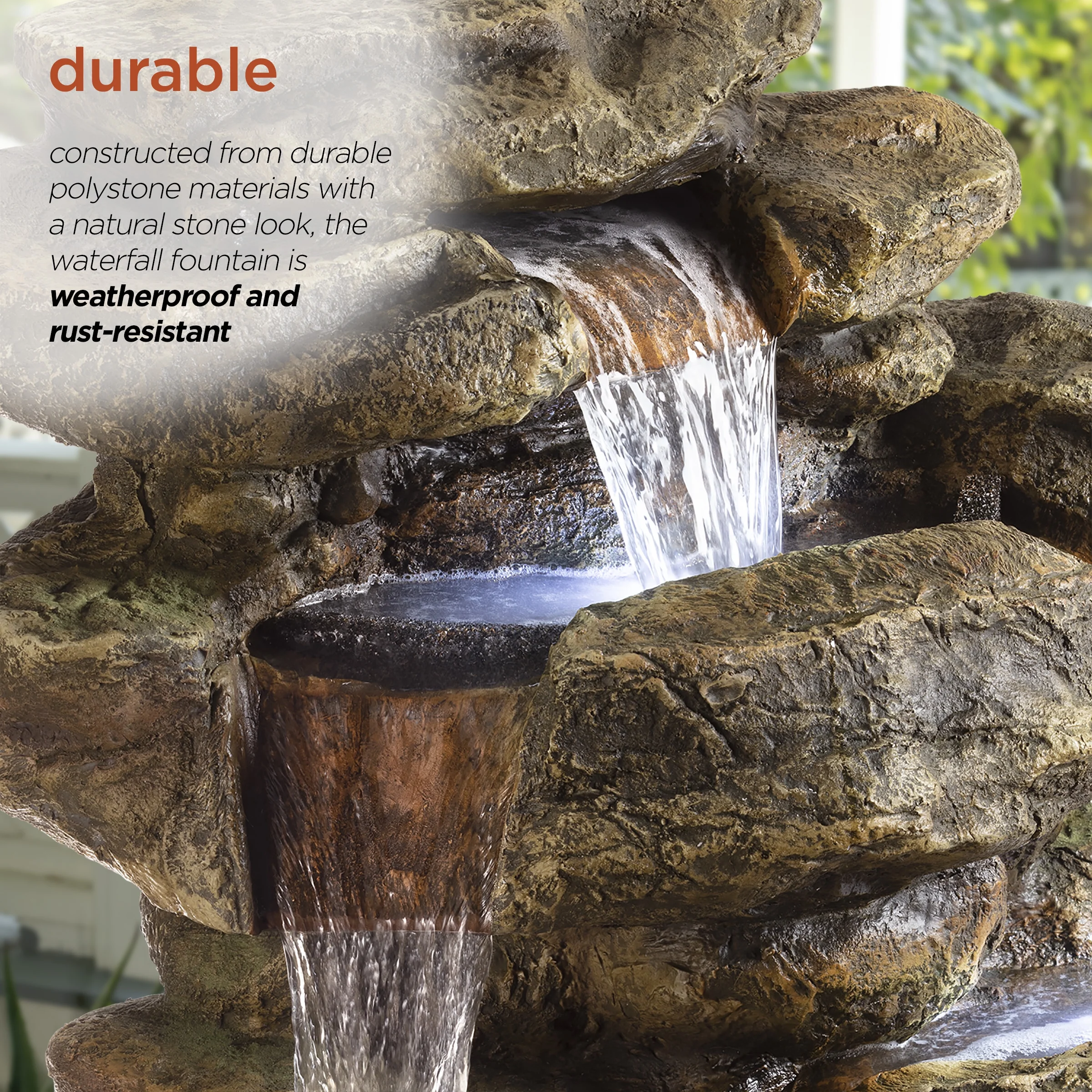 6-Tier Amazonian Water Fountain with LED Lights - Image 2
