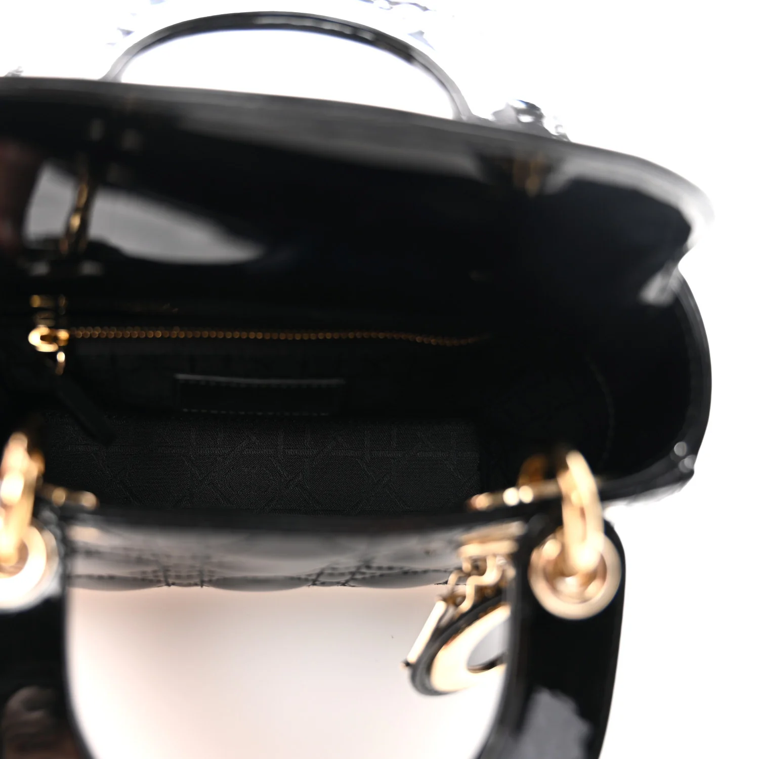Patent Cannage Mini Lady Dior Black