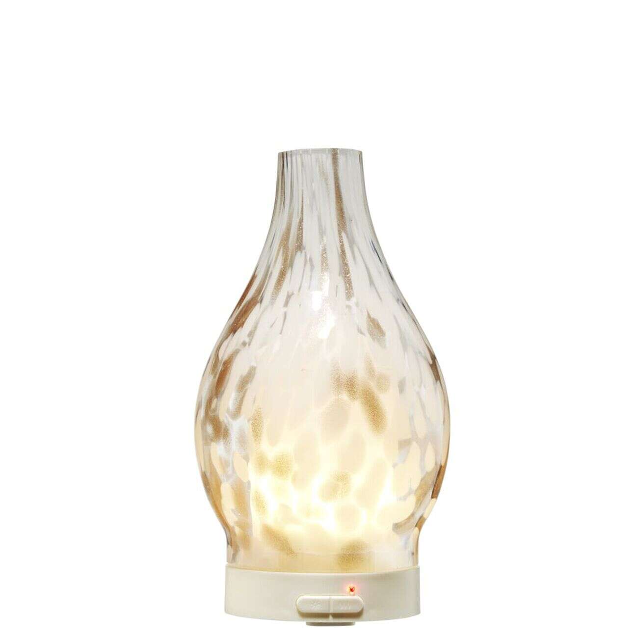 Diffuseur d'huile essentielle électrique en verre blanc avec LED Ø12xH22cm