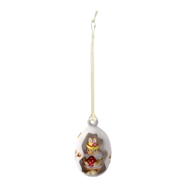 Bunny Tales Anna ornament påskeegg 7 cm rød/hvit