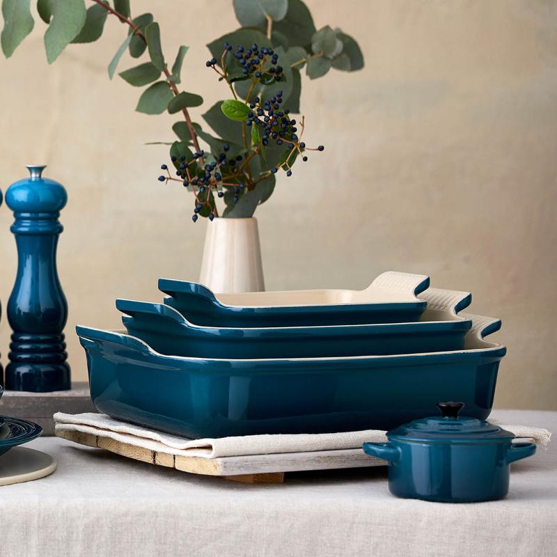 Heritage rektangulær ildfast form 26x19 cm deep teal