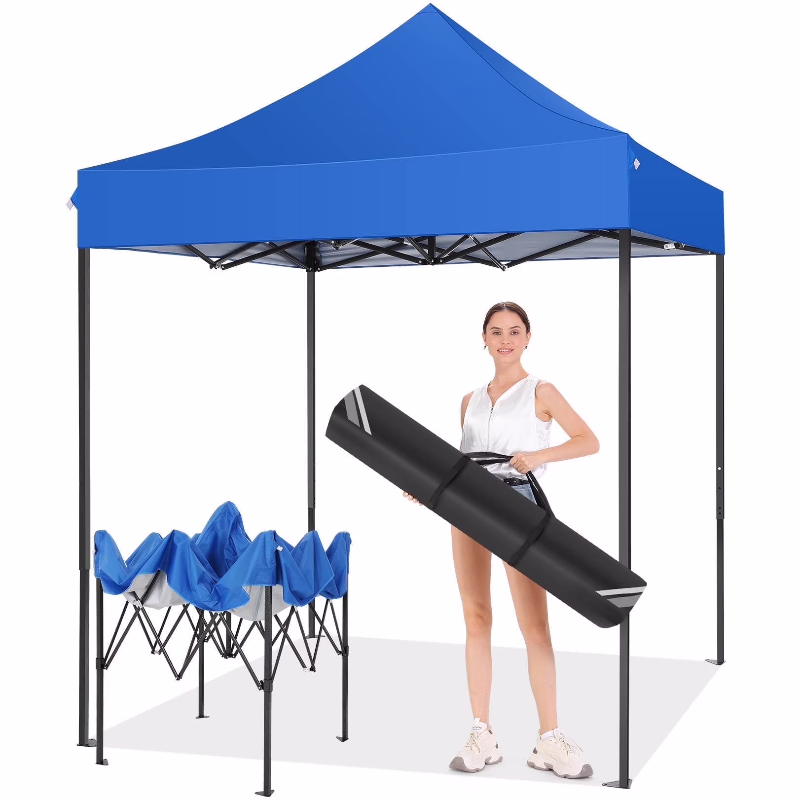 SANOPY 6.6 x 6.6 FT Pop up Canopy Tent, Heavy Duty Canopy Easy Set up All-Weather Waterproof Outdoor Canopy Tent for Parties, Beach, Garden, Camping with 1 Handbag, 3 Adjustable Heights, UPF50+