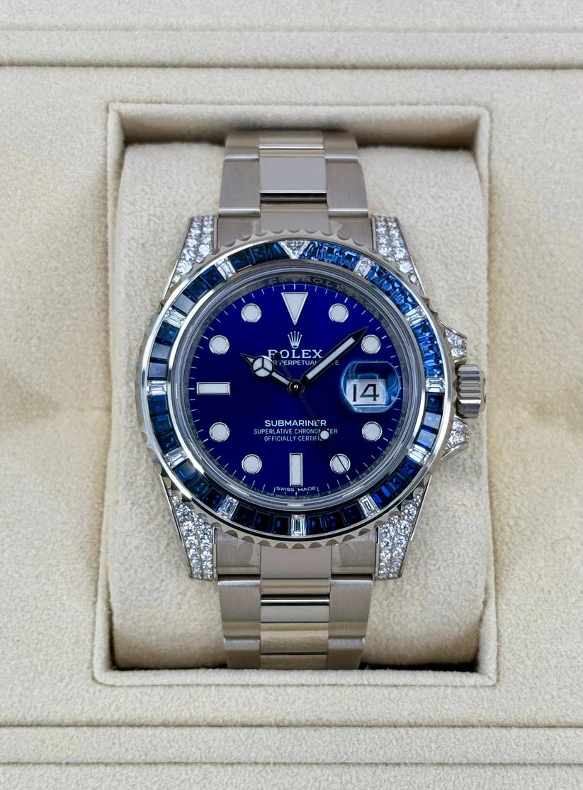 [Super Clone]Rolex Submariner Date 116659SABR 18K White Gold Diamonds Sapphires UNWORN