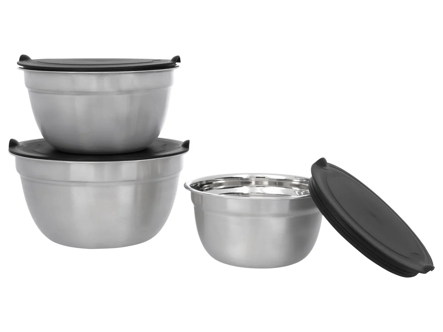 SILVERCREST Ensemble de saladiers en acier inoxydable, 3 pices.