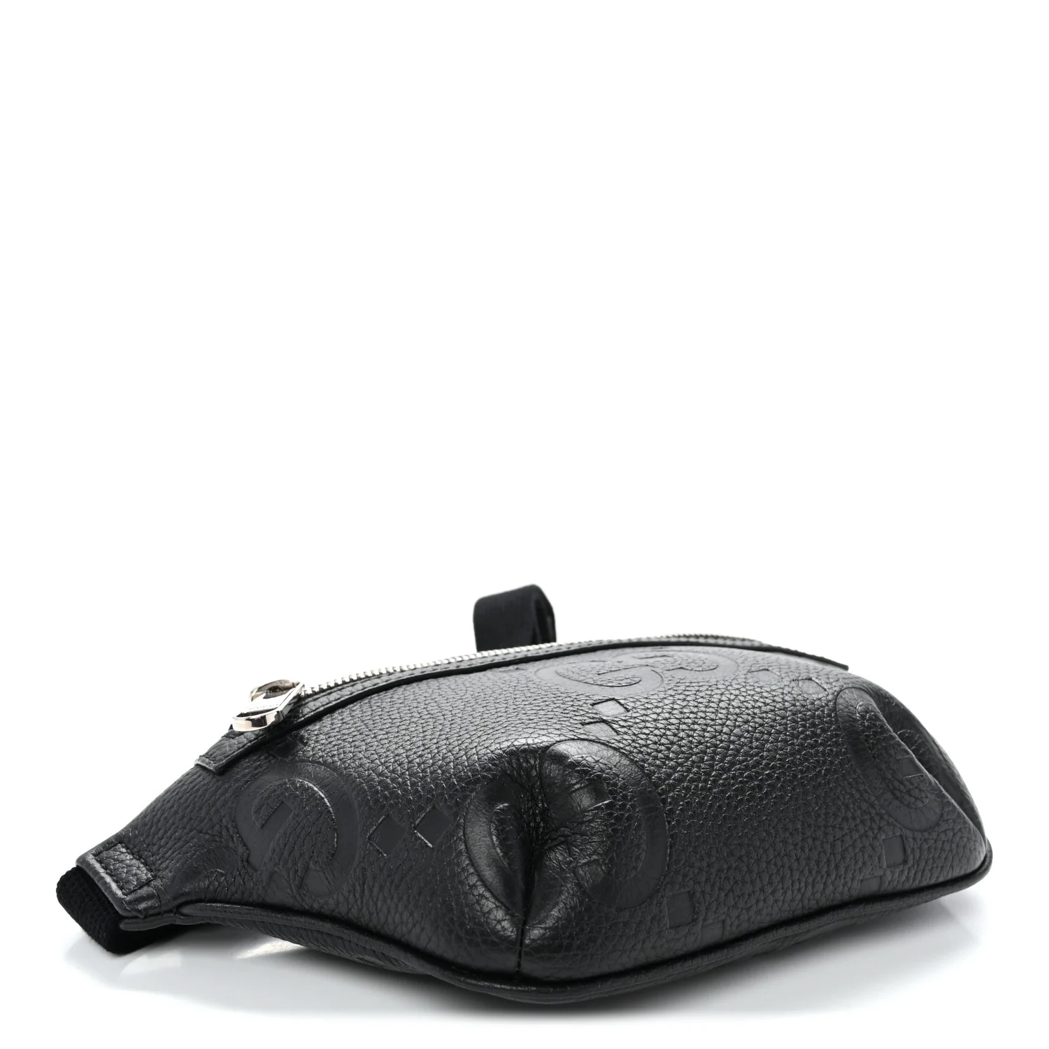 Piuma Calfskin Jumbo GG Embossed Small Belt Bag Black
