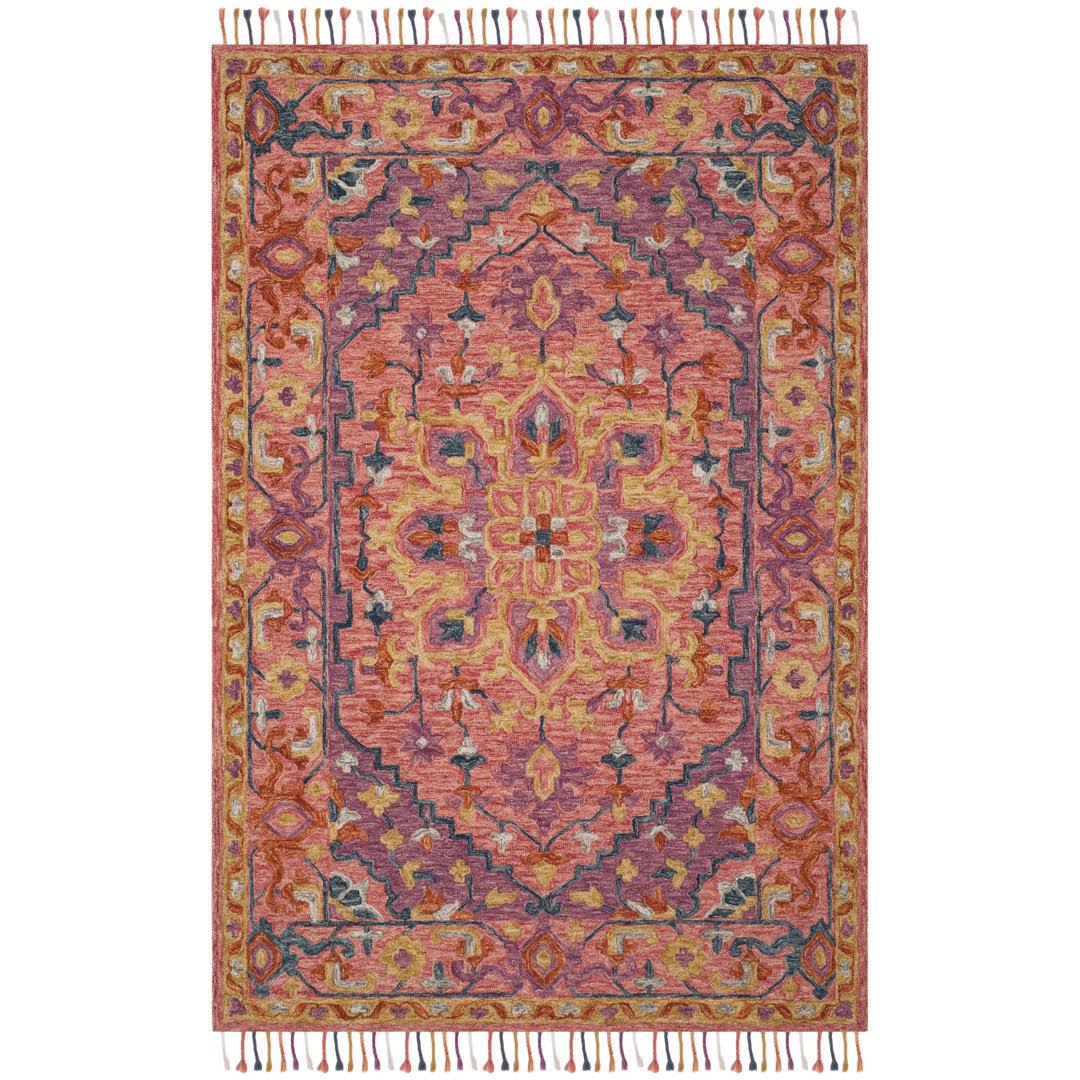 Vahakn Hand-Tufted Wool Pink Area Rug Bungalow Rose Rug Size: Rectangle 6' x 9'