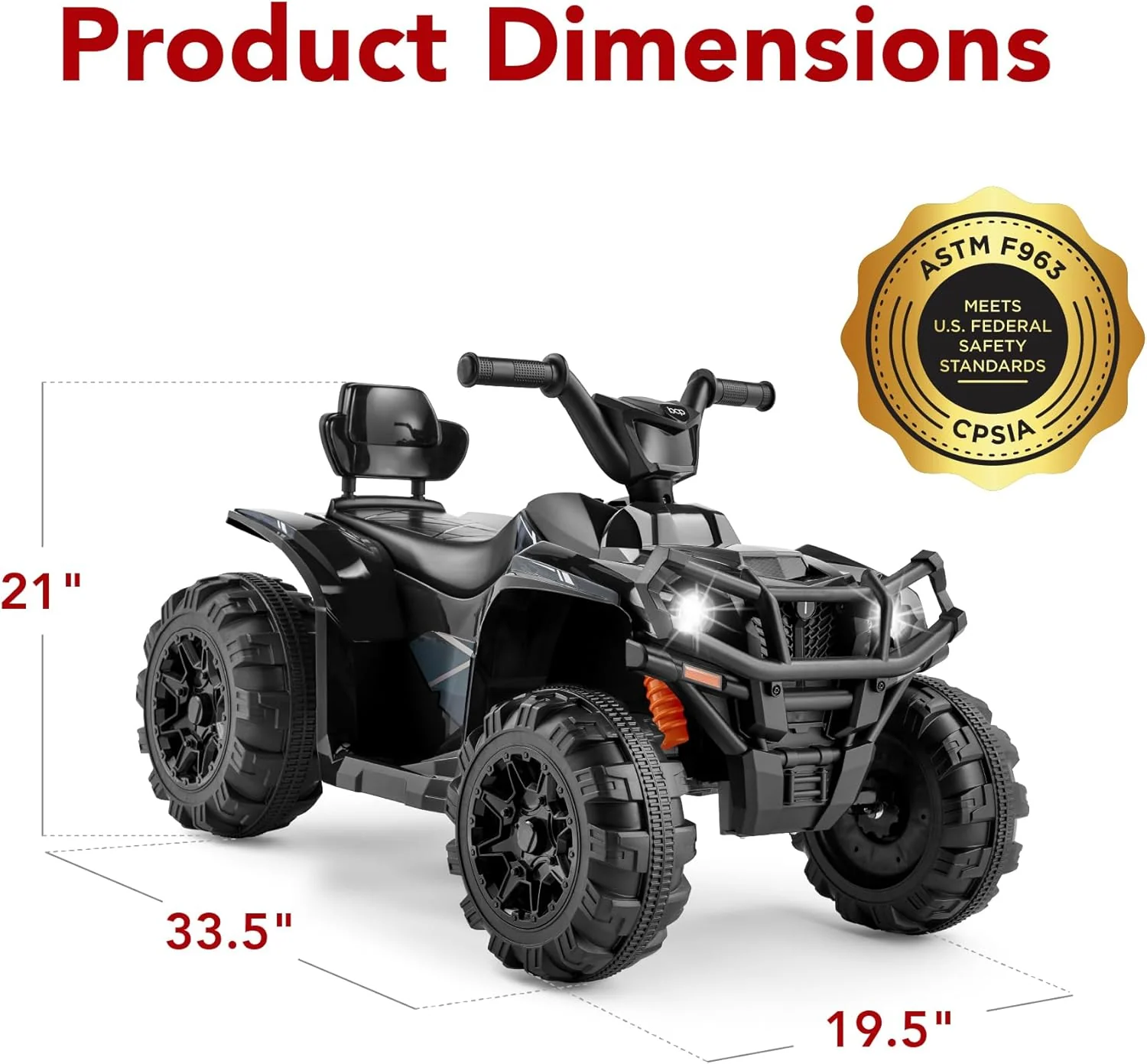 Quad électrique 12 V pour enfants Best Choice Products, véhicule tout-terrain à 4 roues avec audio Bluetooth, vitesse maximale de 3,9 km/h, pneus à crampons, phares LED et radio.