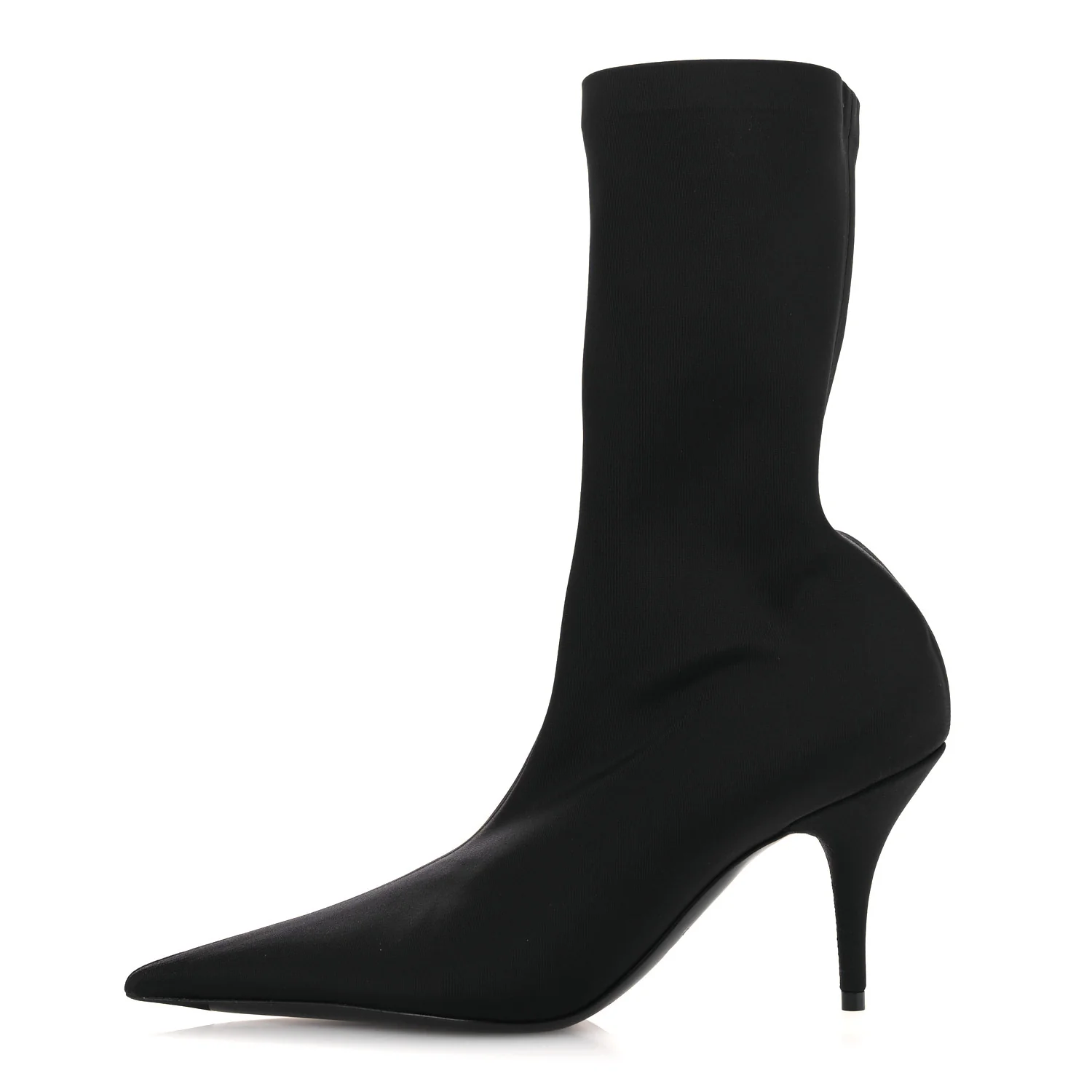 Jersey Crepe Extreme Pointed Toe Knife Booties 36 Black