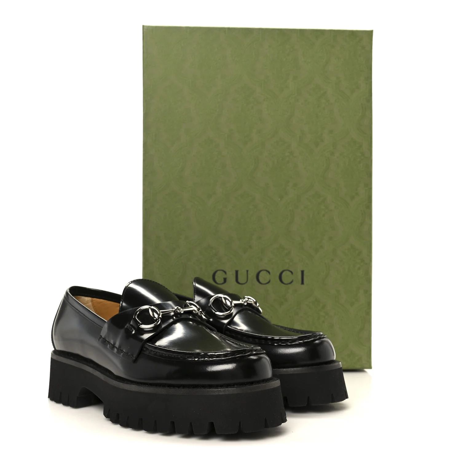 Cordovan Lux Womens Horsebit 45mm Platform Loafers 36 Black