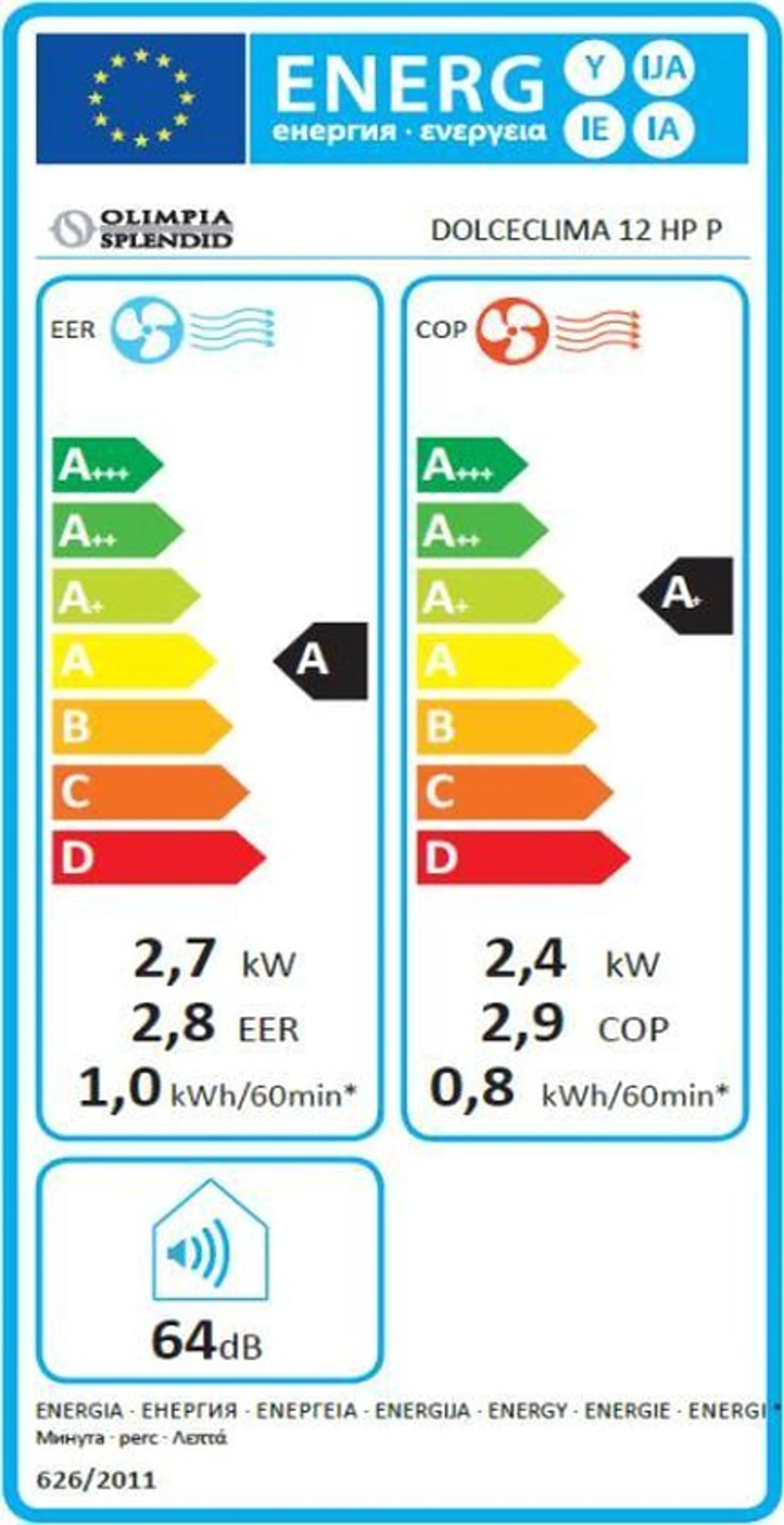 Olimpia Mobiele airco DOLCECLIMA silent 12HP P