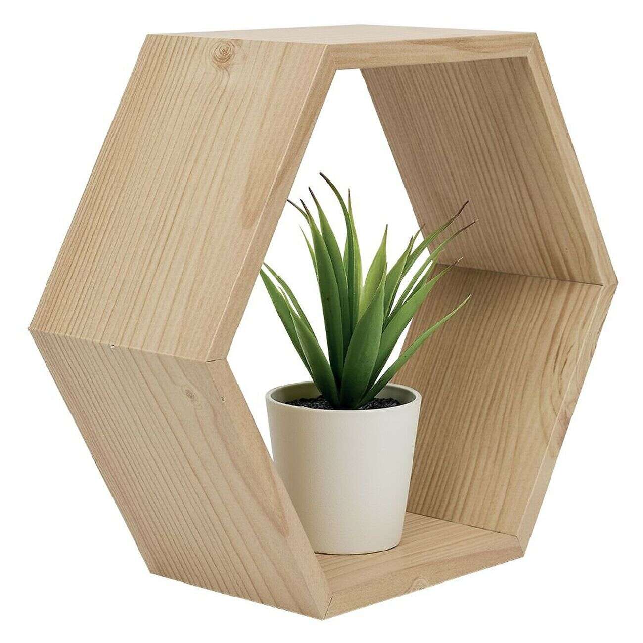 Lot de 2 étagères murales hexagonales en bois