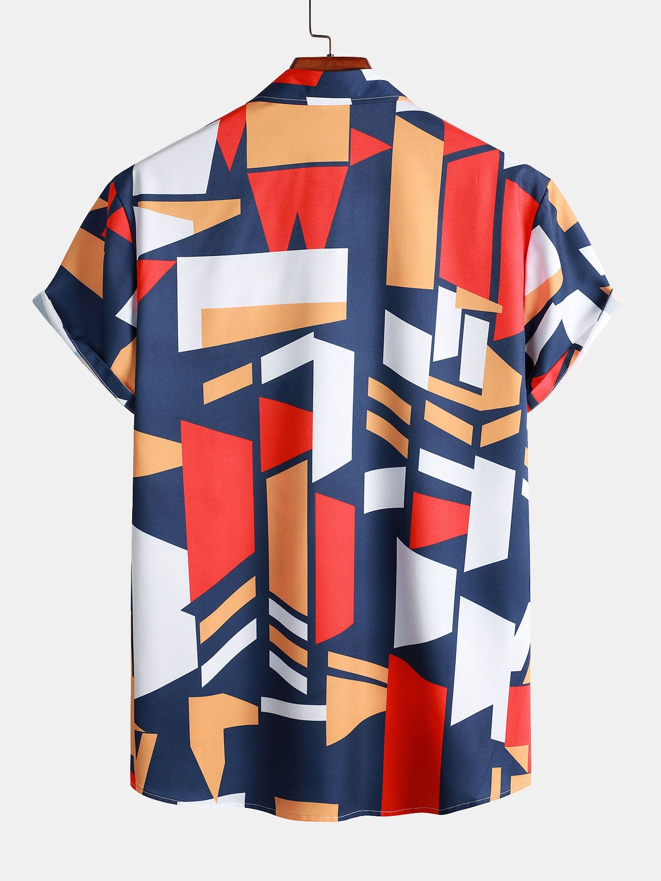 Chemise boutonnée à imprimé géométrique et short de bain