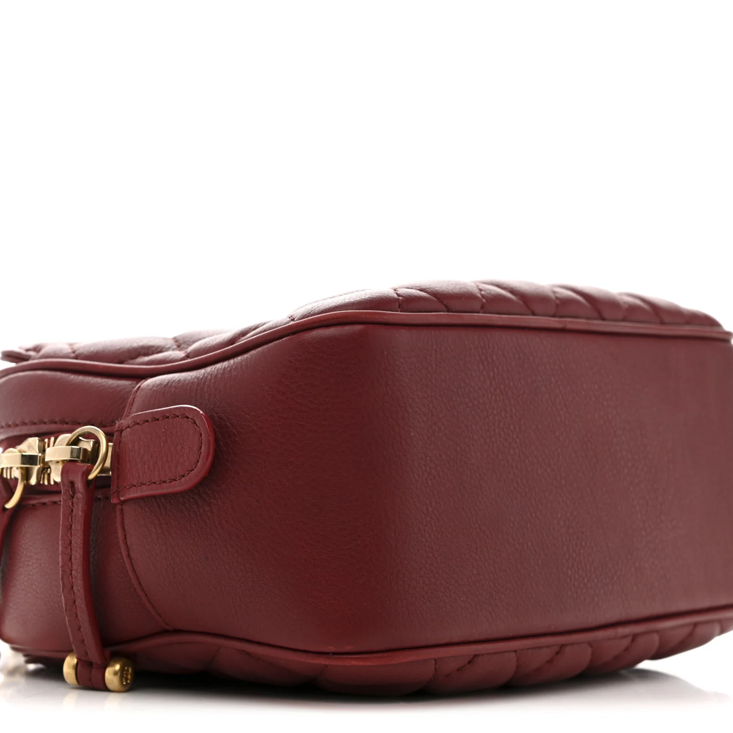 Calfskin Quilted CC Small Vanity Case Dark Red