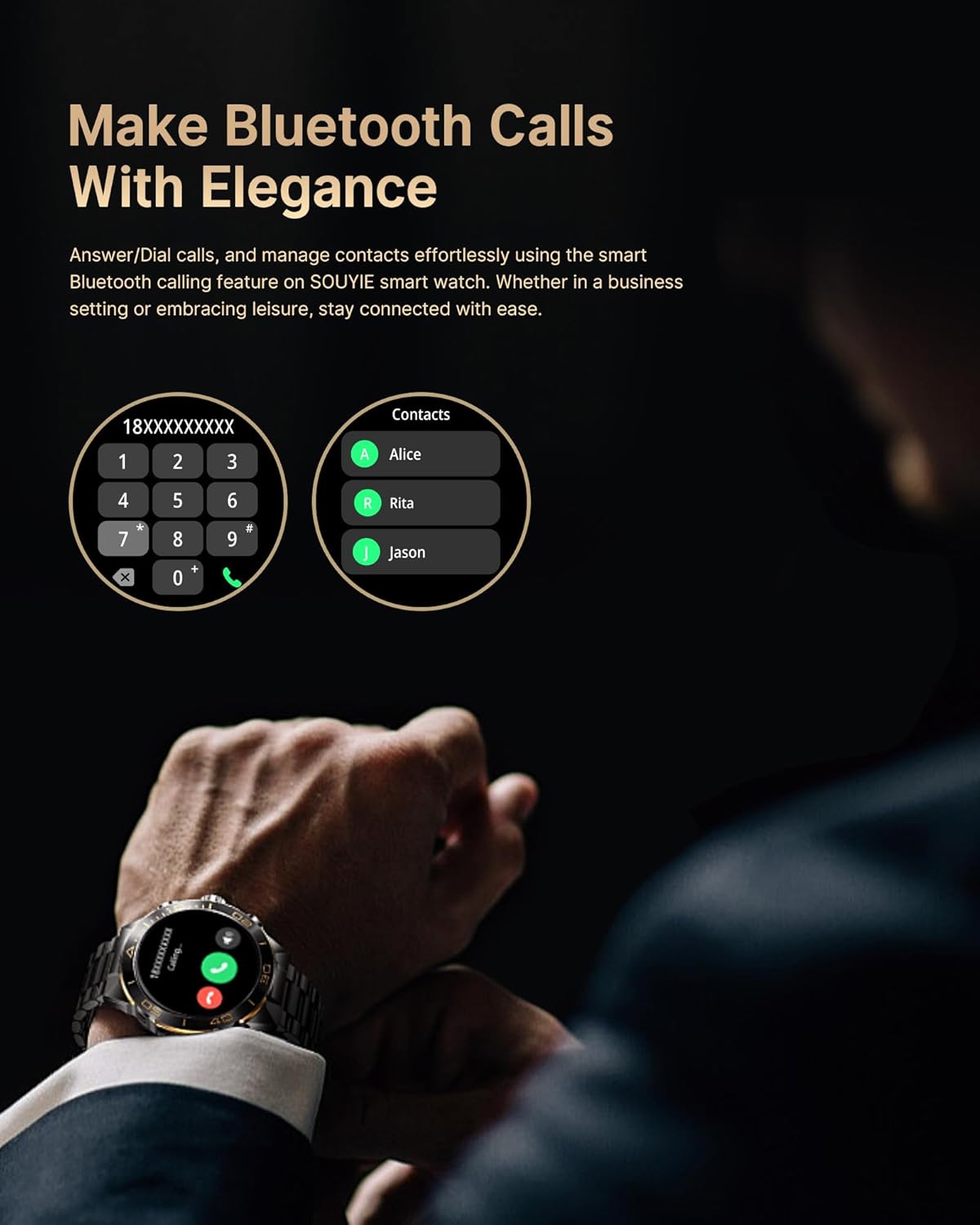 Smart Watch for Men Answer/Make Call for Android iPhone  1.43