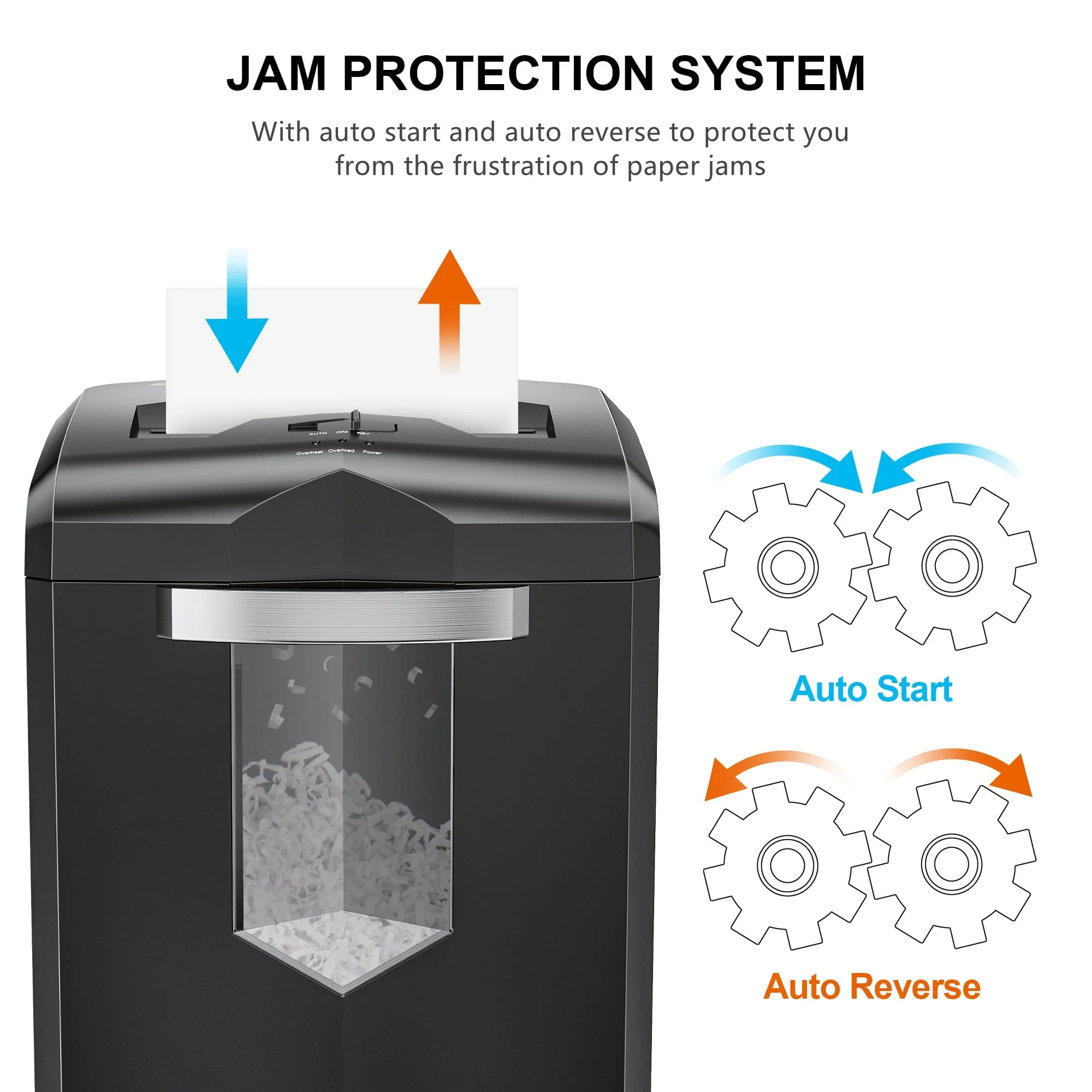 Paper Shredder 18-Sheet Cross-Cut Shredder for Home Office with Wastebasket - Image 4