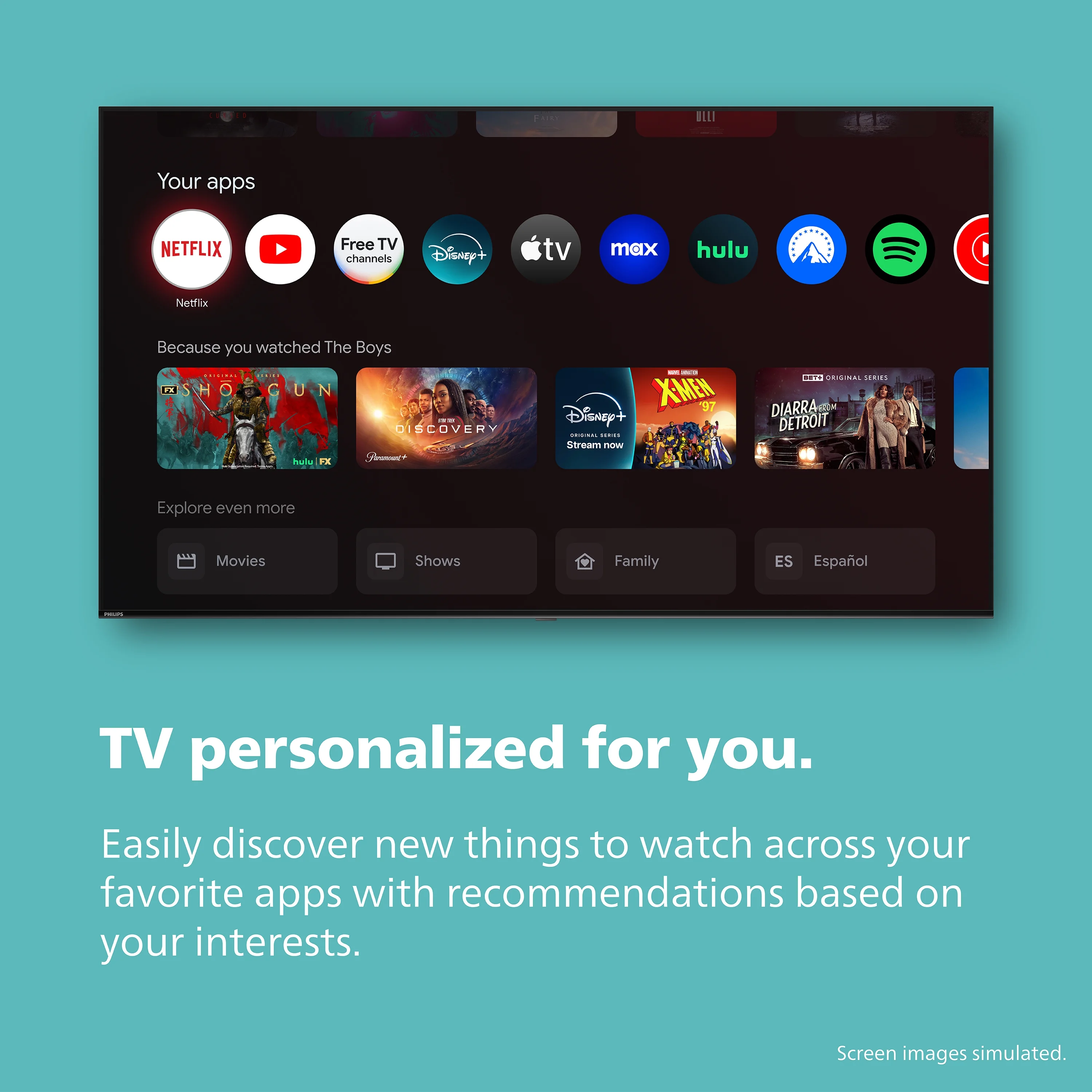 Philips 60 Class 4K Ultra HD (2160p) Google Smart LED TV (60PUL7555/F7)