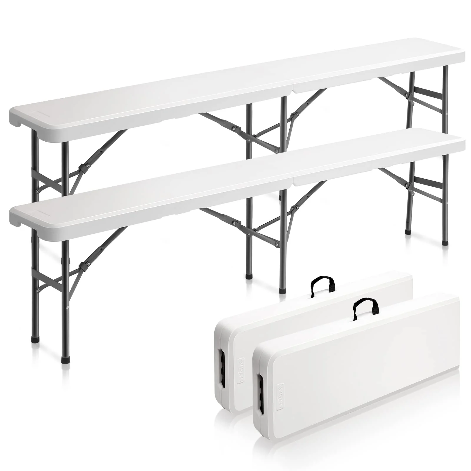 VINGLI 6 feet Plastic Folding Bench. Outdoor Picnic Party Camping Dining Seat