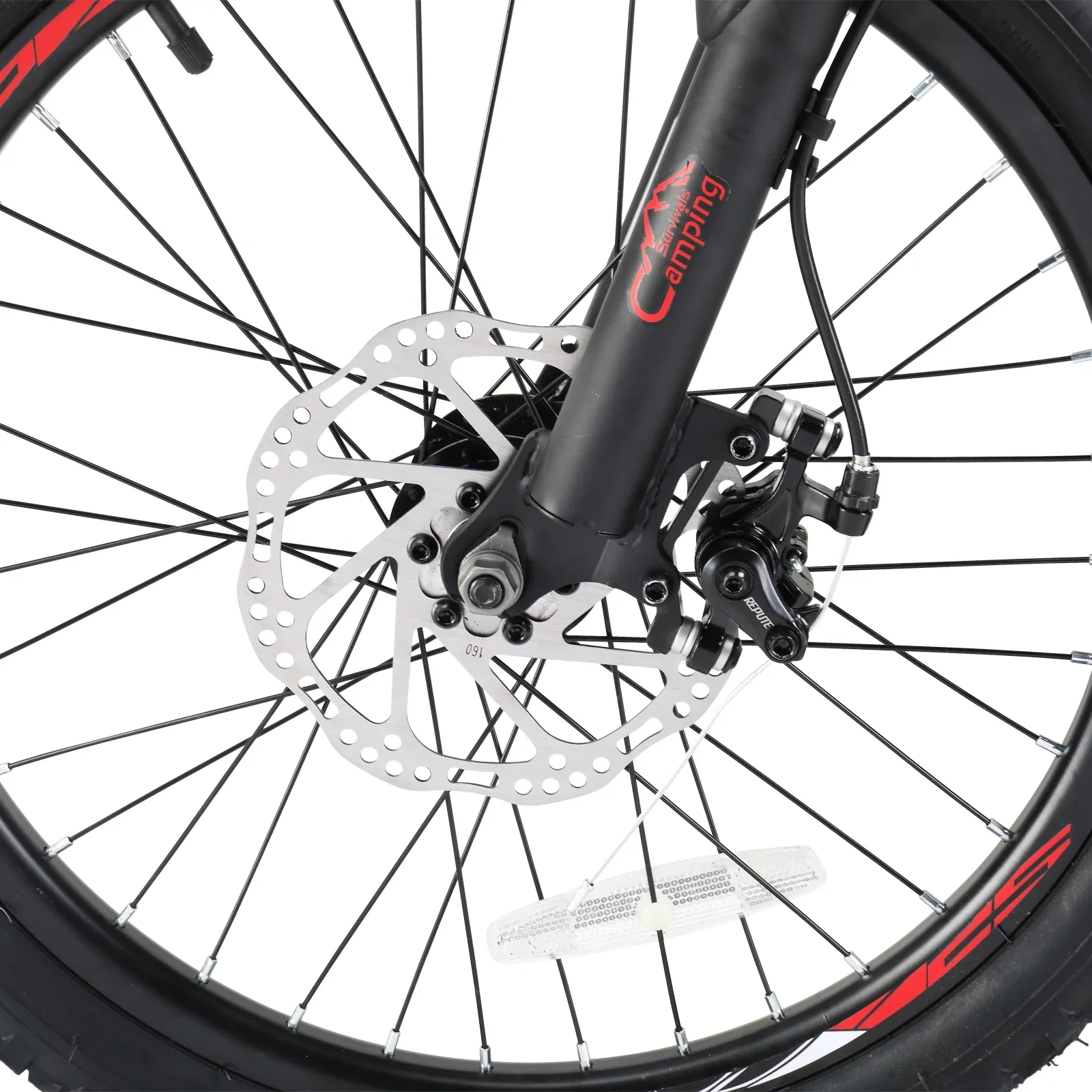UBesGoo 20in 7 Speed Mountain Bike, Lightweight All Terrain Bicycle with Dual Disc Brakes, Suspension, Black Red
