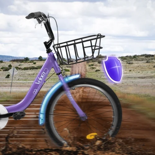 20 Inch Mountain Bicycle with Coaster Brake & V-Brake, 1-Speed, Chain Guard & Rear Rack, Lightweight Steel Frame (Pink, Green, Purple, White)