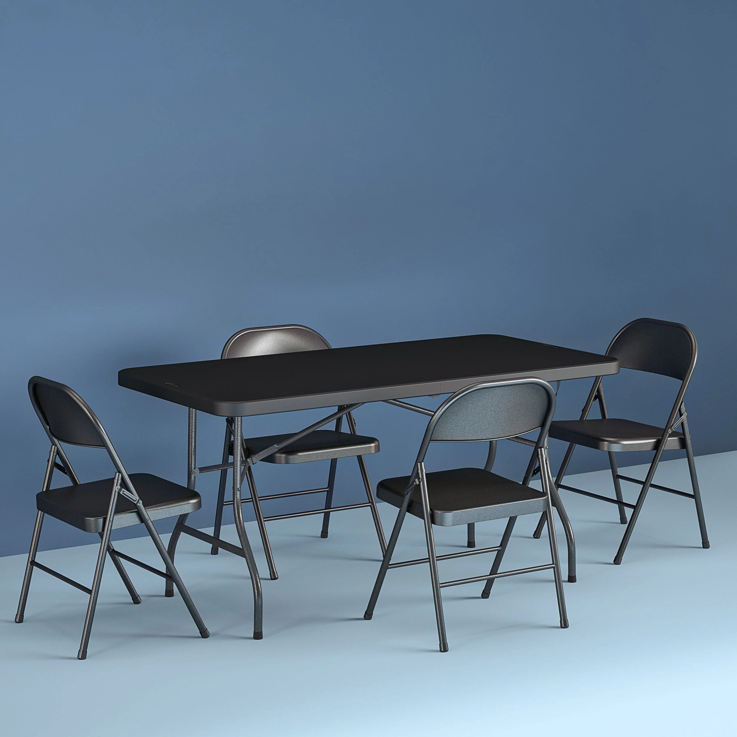 Cosco 6 Foot Centerfold Folding Table, Black