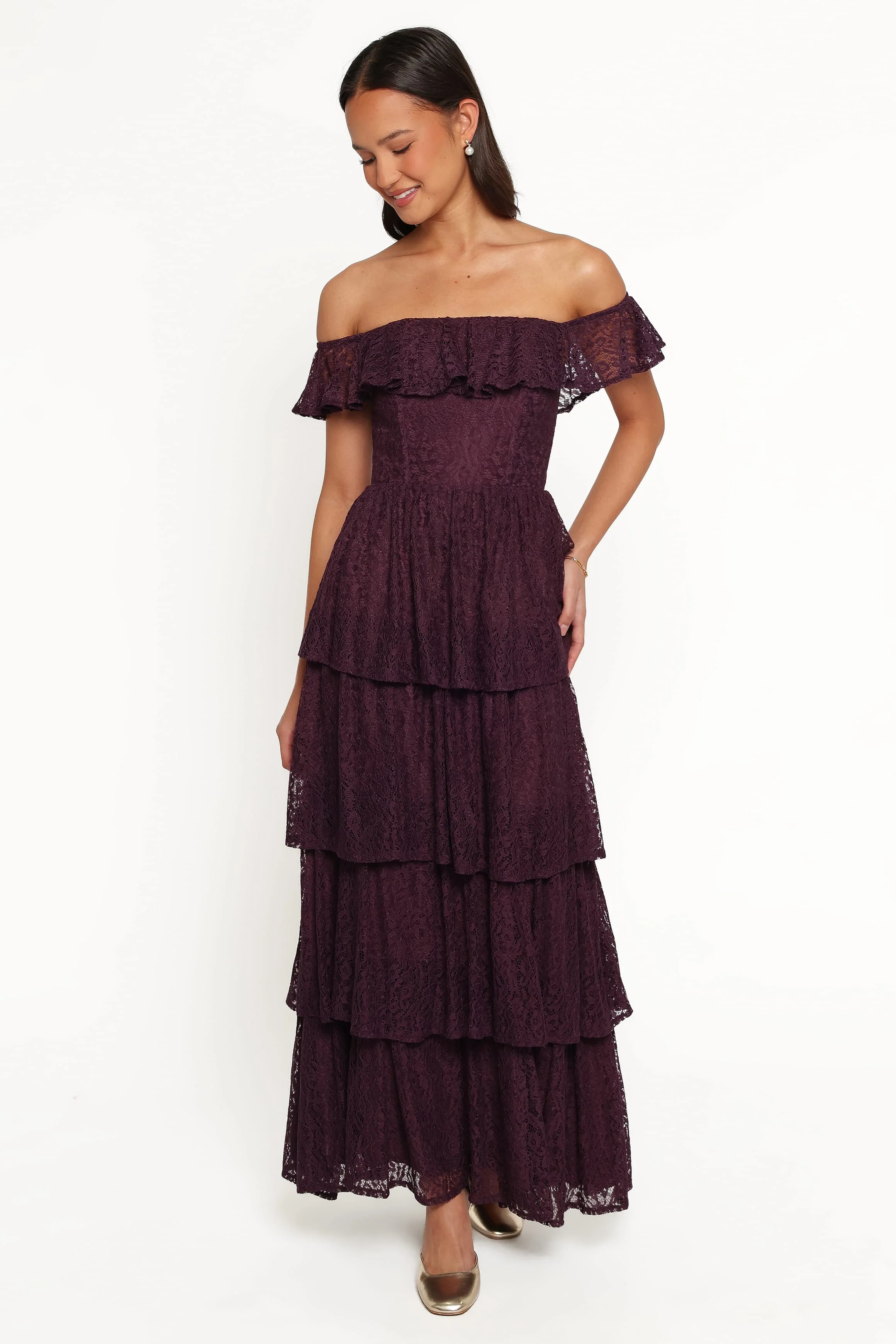 Miravelle Maxi Dress - Plum Lace
