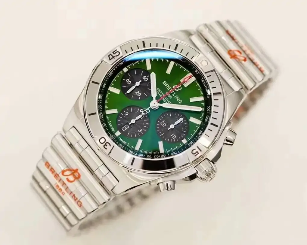 Breitling Chronomat AB01343A1L1A1 GF Factory Stainless Steel Green Dial