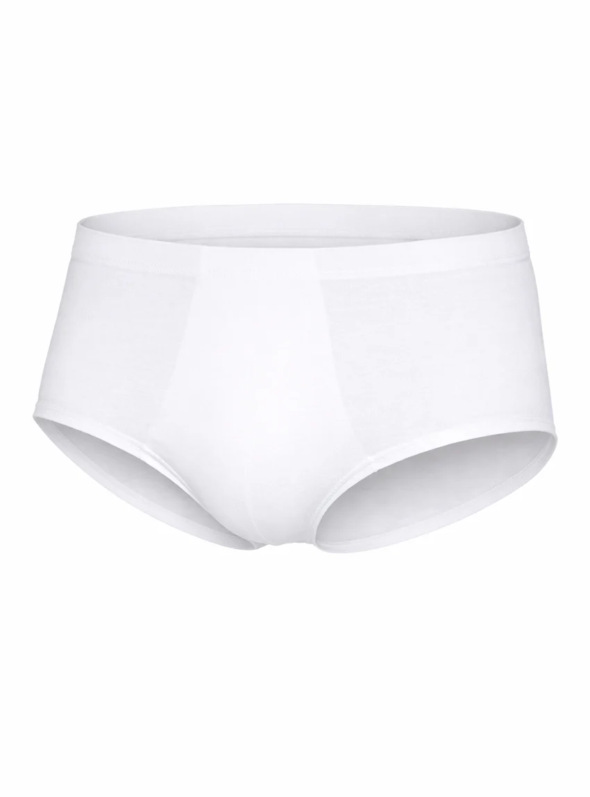 Slip homme uni en coton blanc