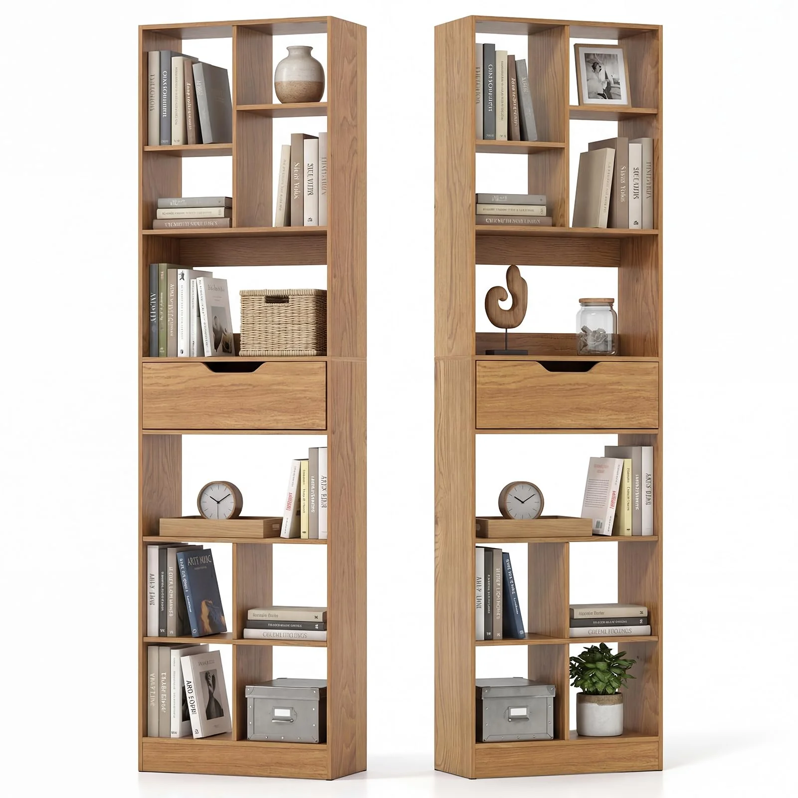 Tangkula 71” Tall Open Bookcase with Drawer(1/2)
